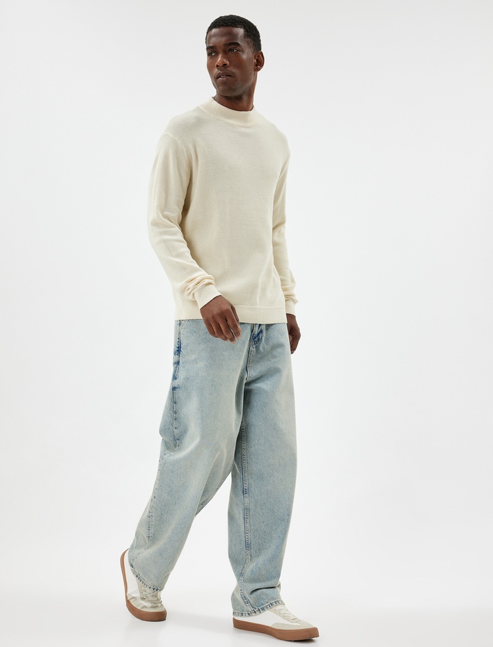  Yarım Balıkçı Yaka Kazak Triko Basic Pamuklu