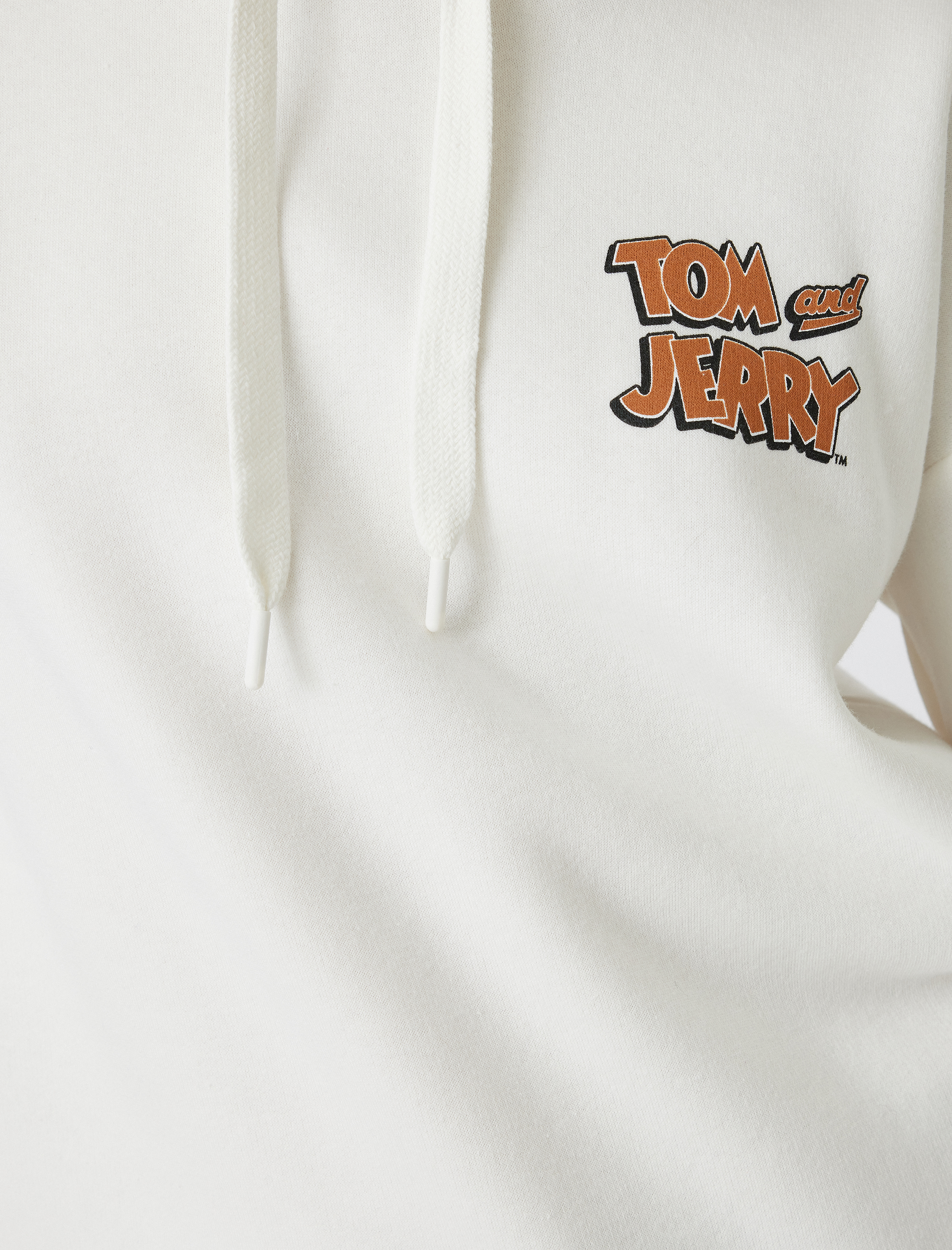   Şardonlu Tom ve Jerry Oversize Kapüşonlu Sweatshirt Lisanslı Arkası Baskılı