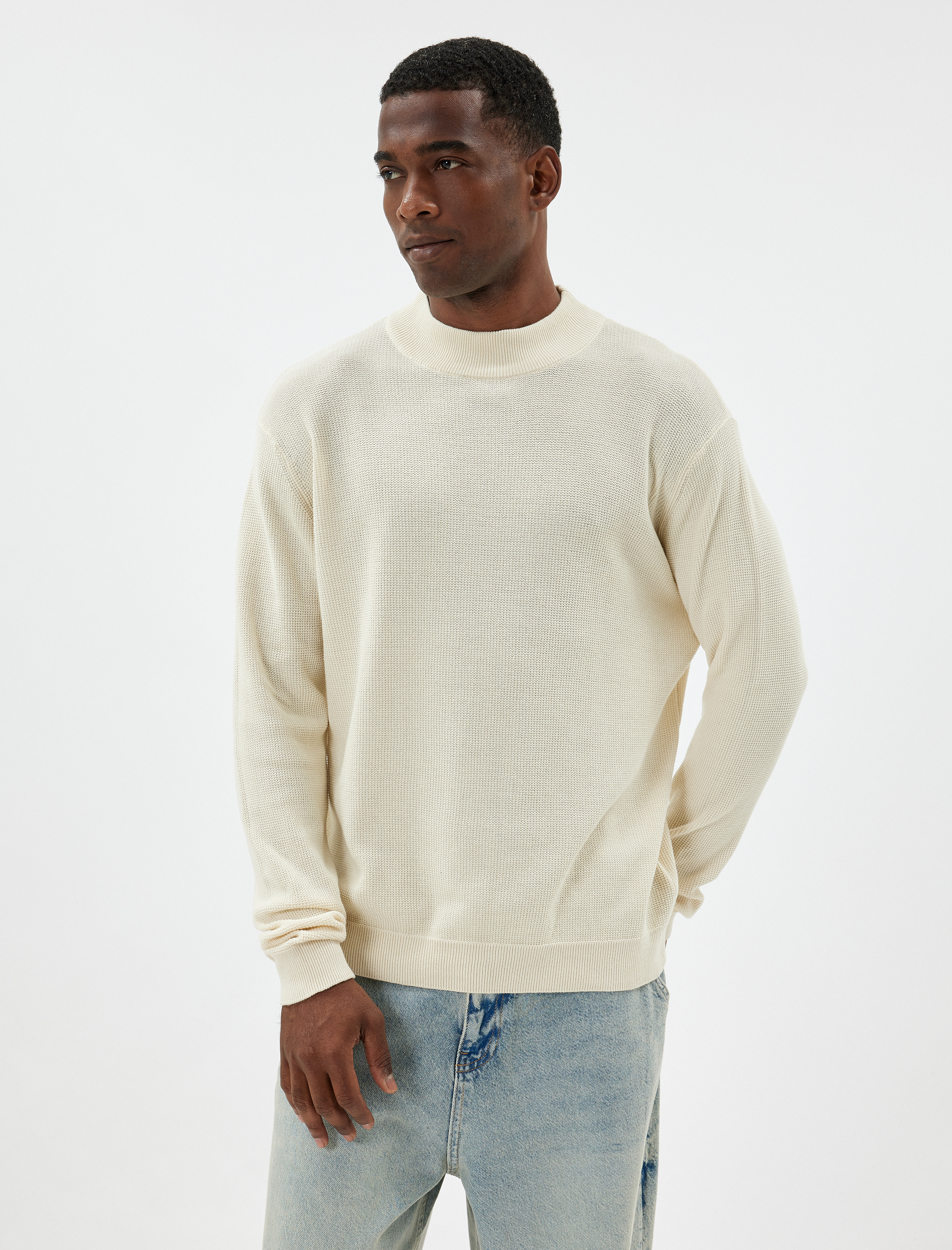   Yarım Balıkçı Yaka Kazak Triko Basic Pamuklu