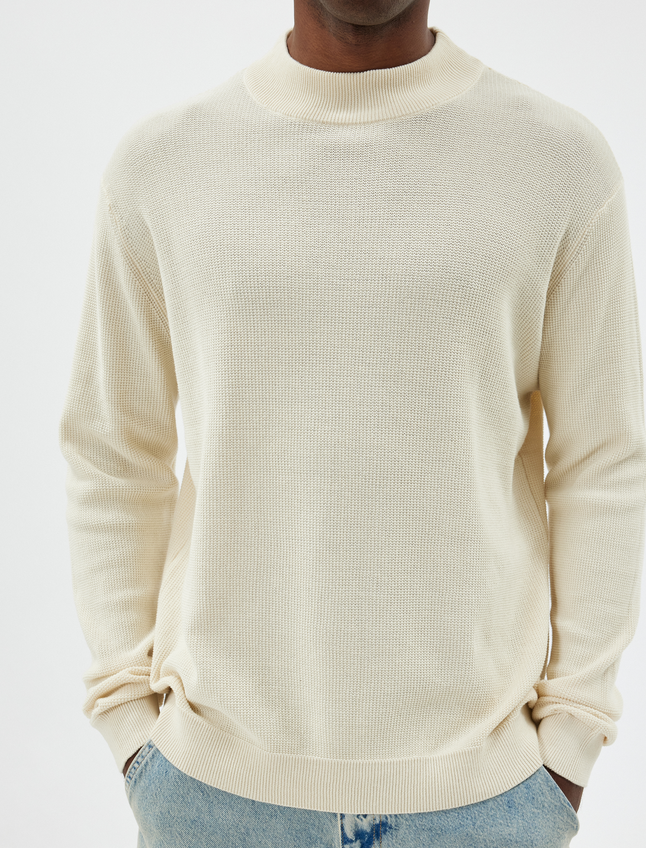   Yarım Balıkçı Yaka Kazak Triko Basic Pamuklu