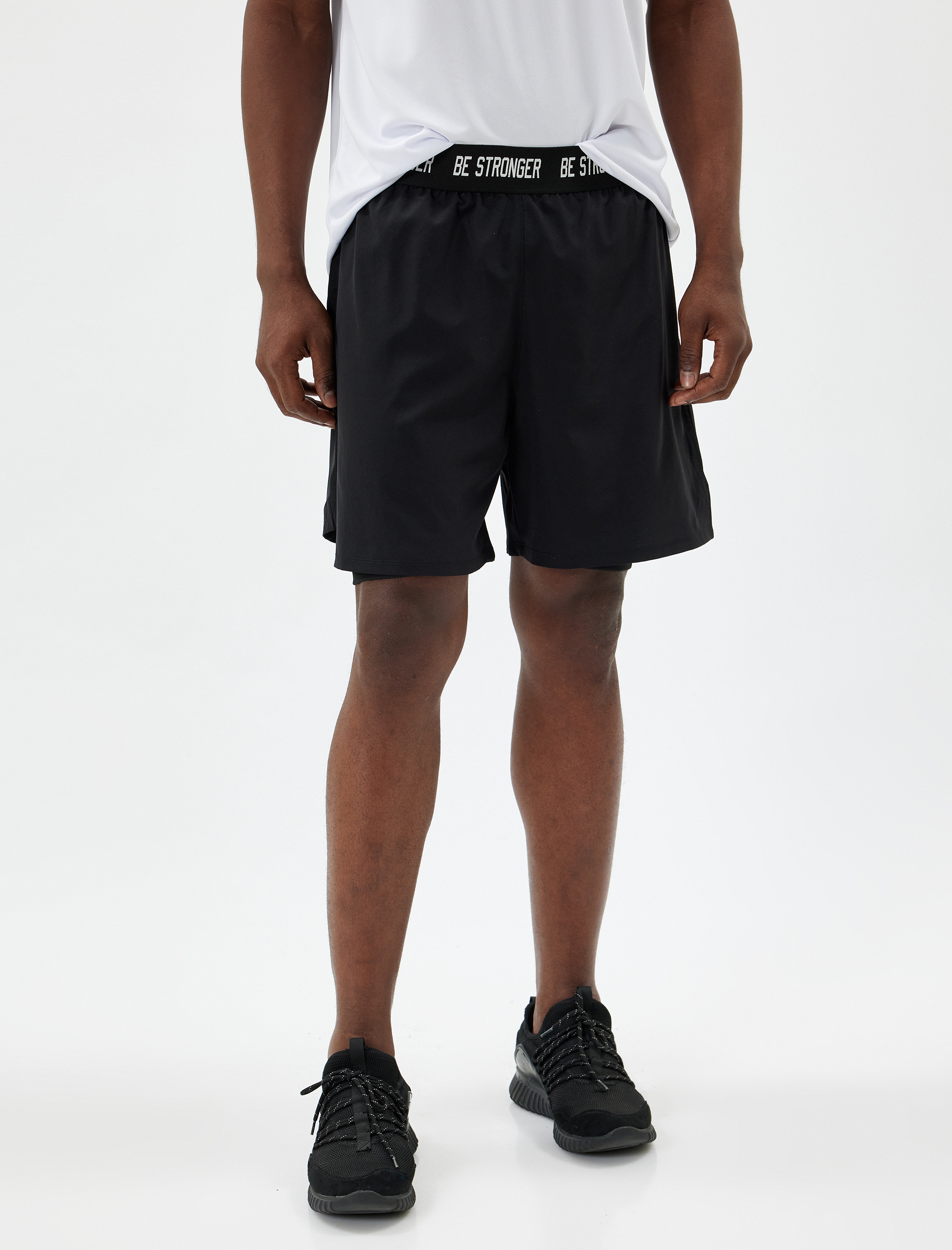   Spor Şort Taytlı Paraşüt Kumaş Bel Detaylı