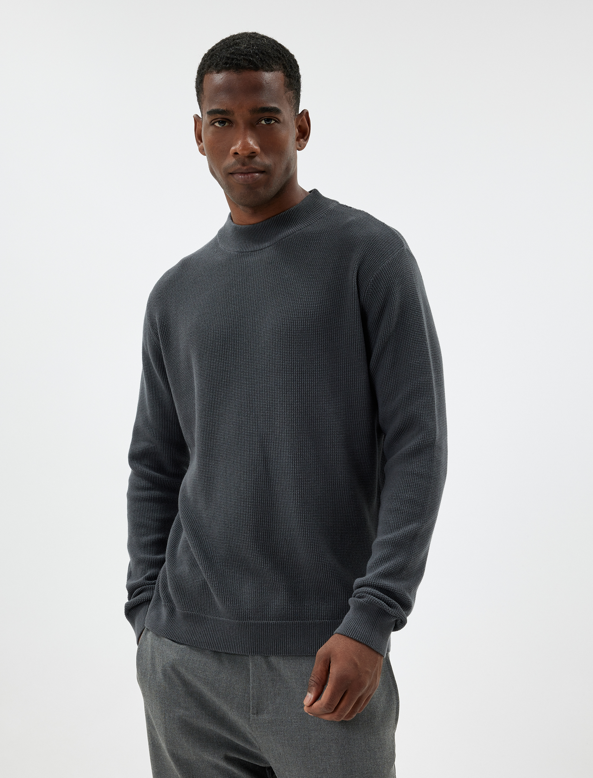   Yarım Balıkçı Yaka Kazak Triko Basic Pamuklu