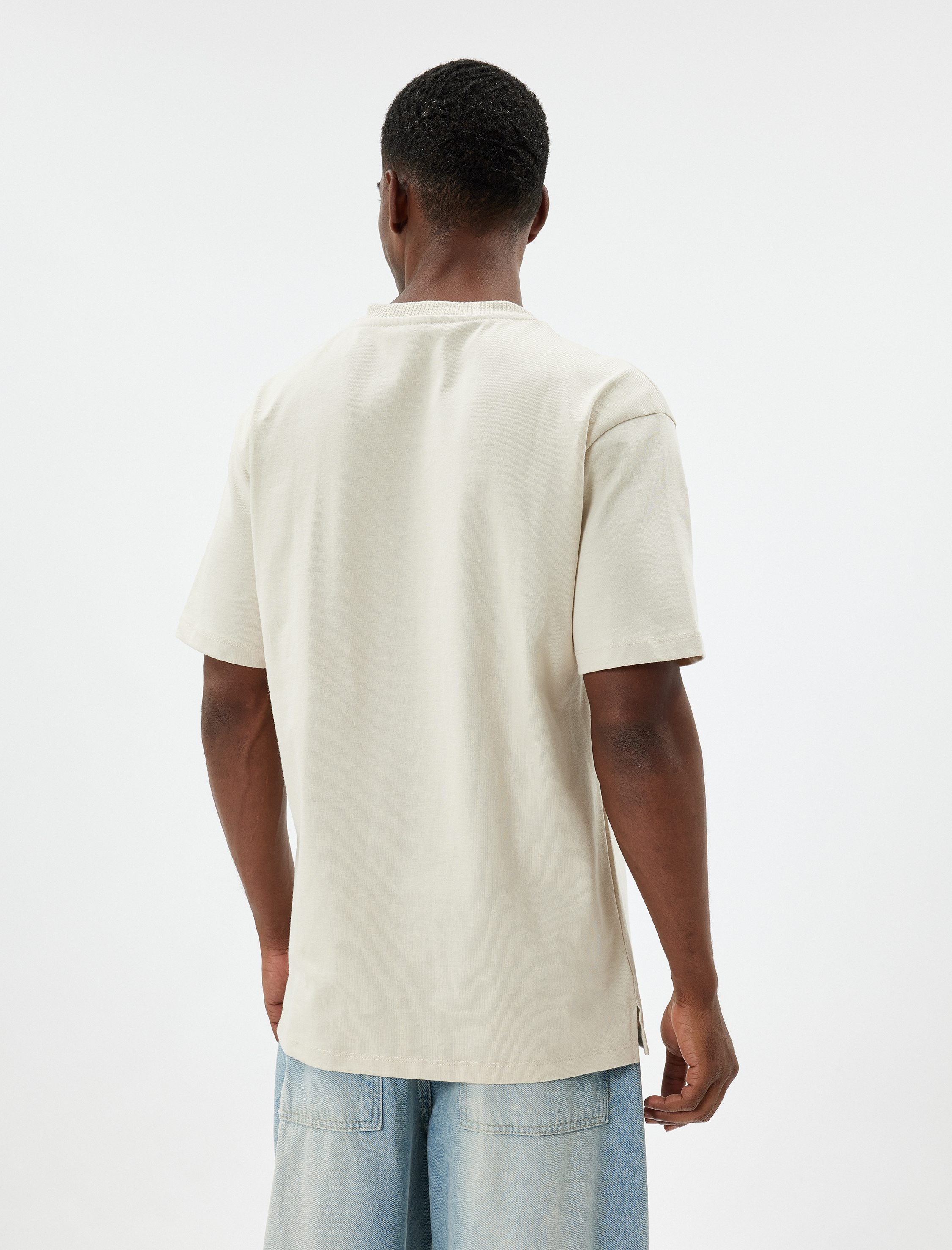   Bisiklet Yaka Kısa Kollu Pamuklu Basic Tişört