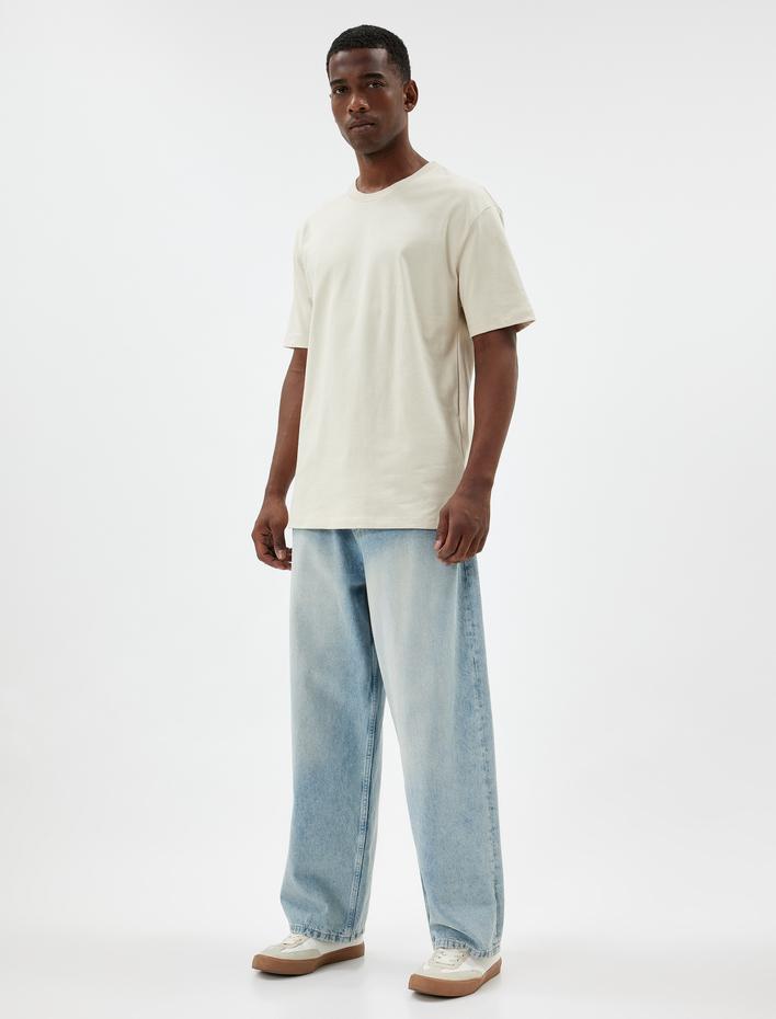  Bisiklet Yaka Kısa Kollu Pamuklu Basic Tişört