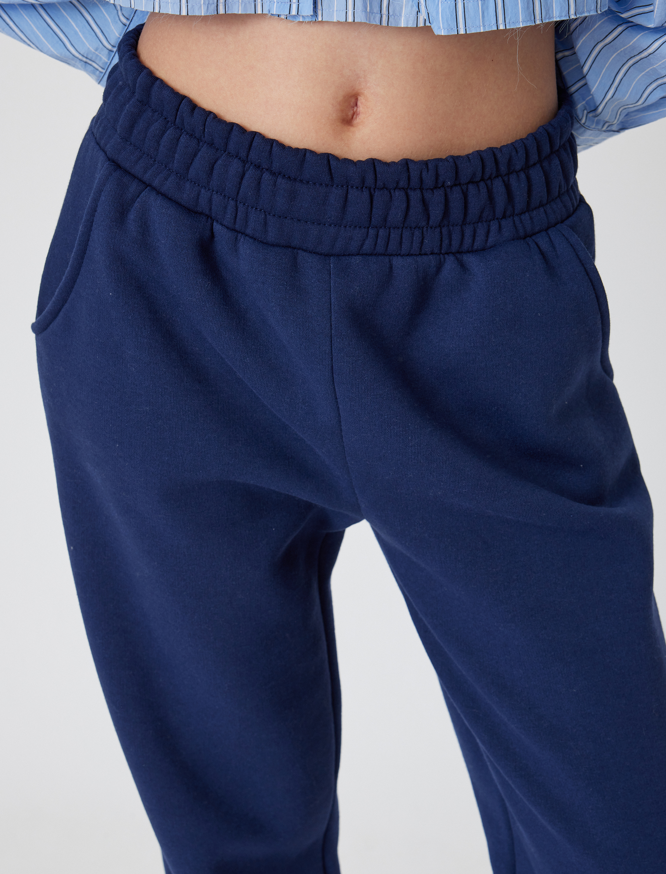   Şardonlu Jogger Eşofman Altı Beli Lastikli Cep Detaylı Rahat Kalıp