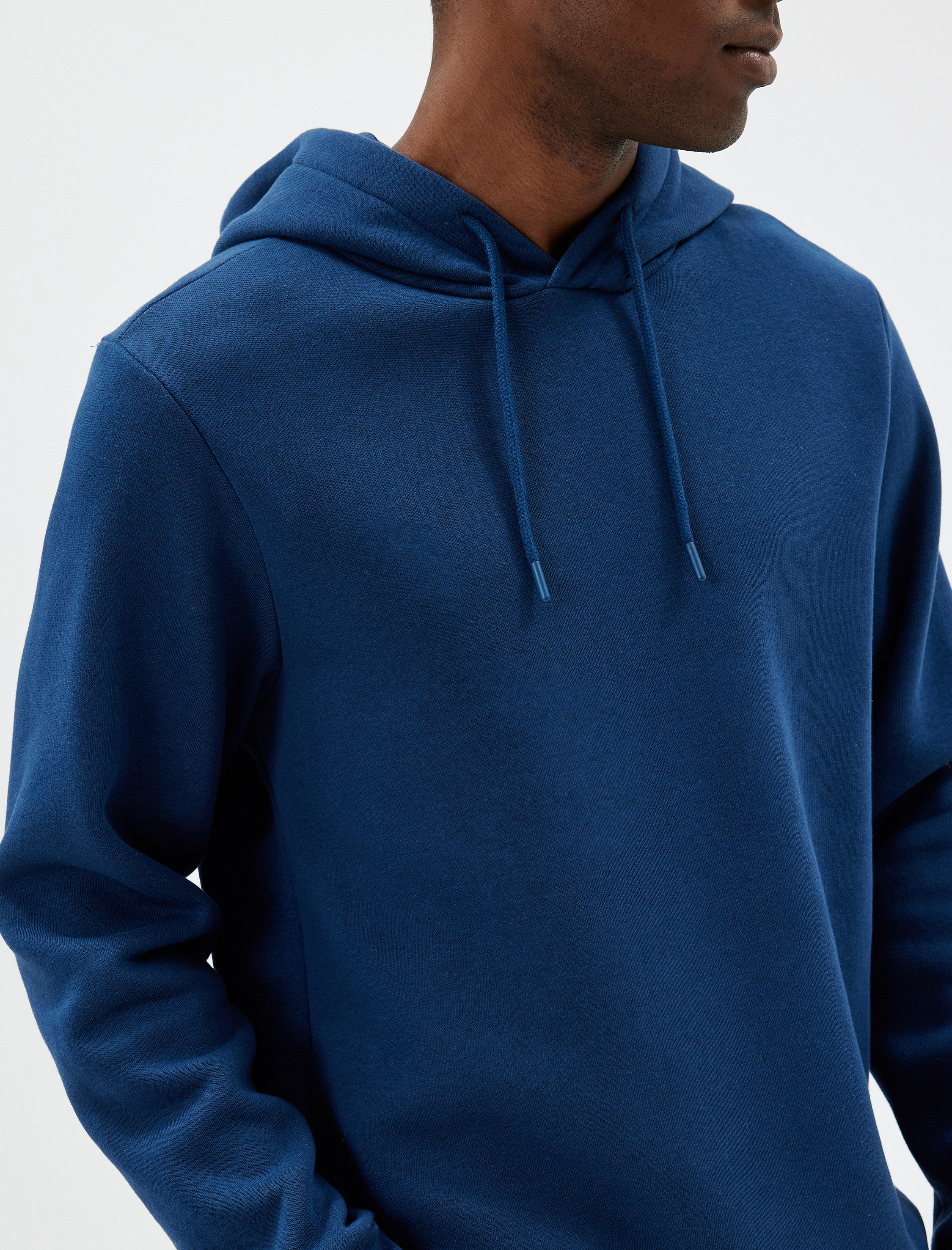 Şardonlu Pamuk Karışımlı Basic Kapşonlu Sweatshirt