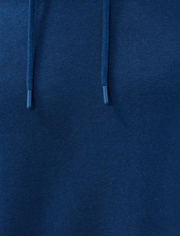 Şardonlu Pamuklu Basic Kapşonlu Sweatshirt_5