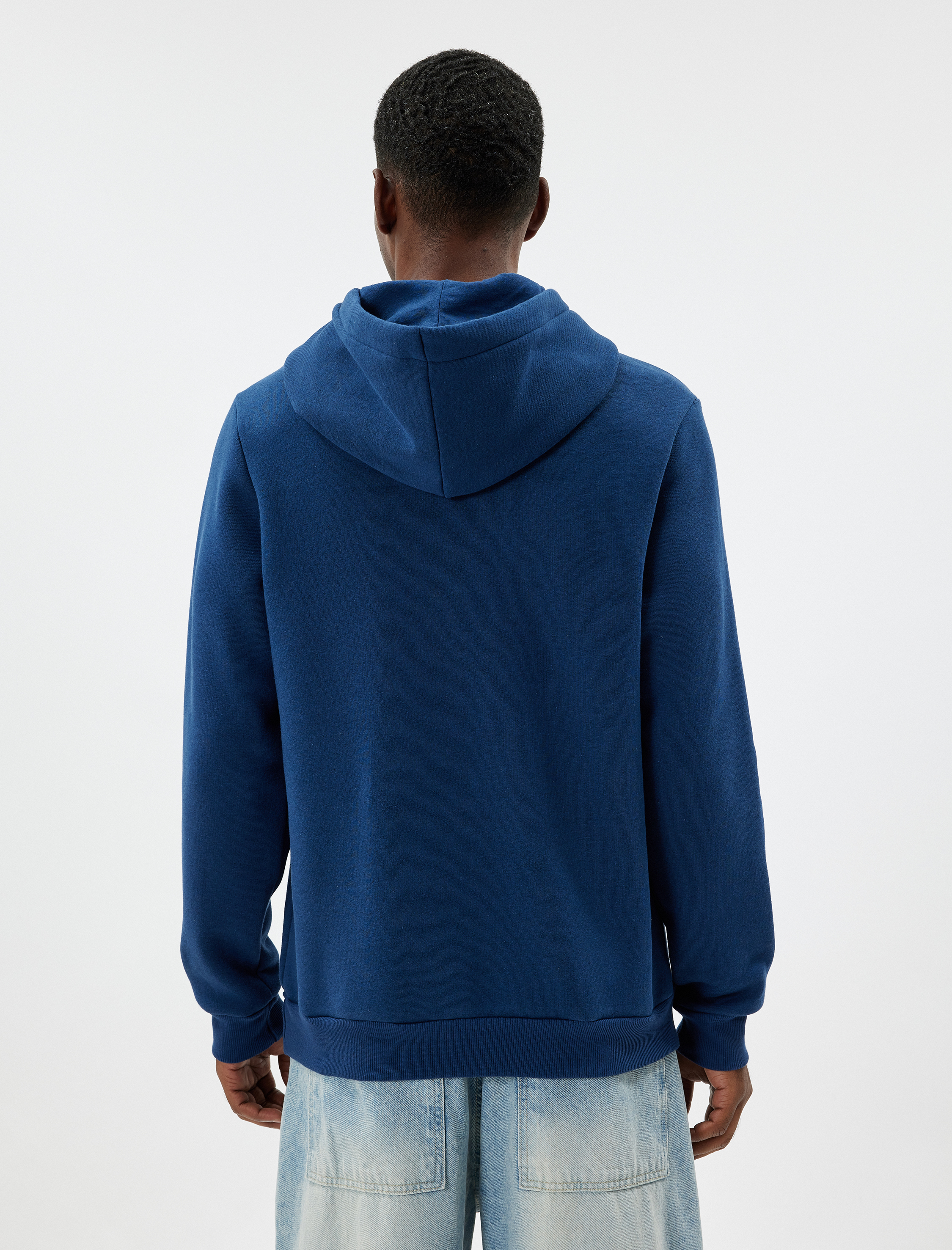 Şardonlu Pamuk Karışımlı Basic Kapşonlu Sweatshirt