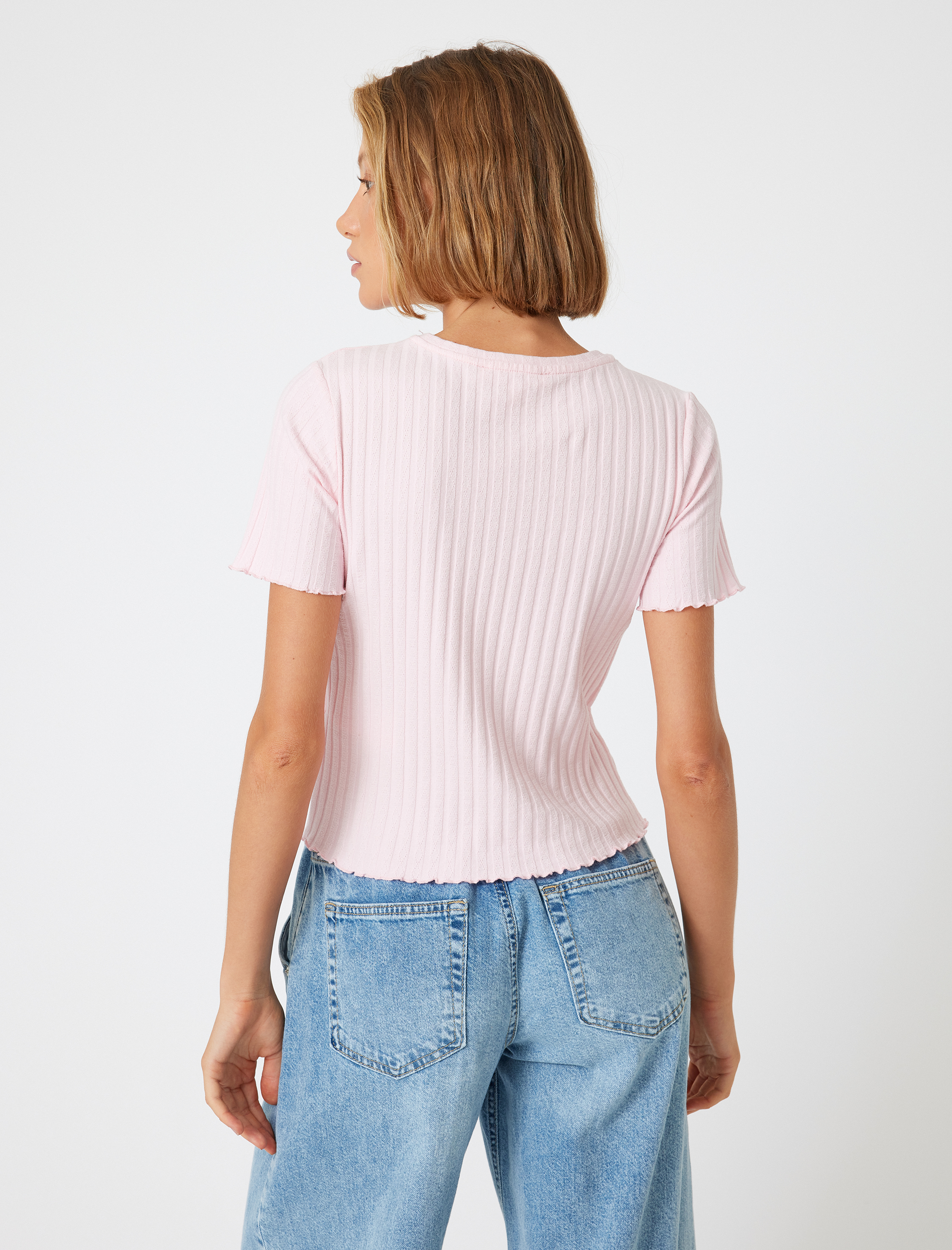   Kaşkorse Bisiklet Yaka Pamuklu Slim Fit Kısa Kollu Tişört