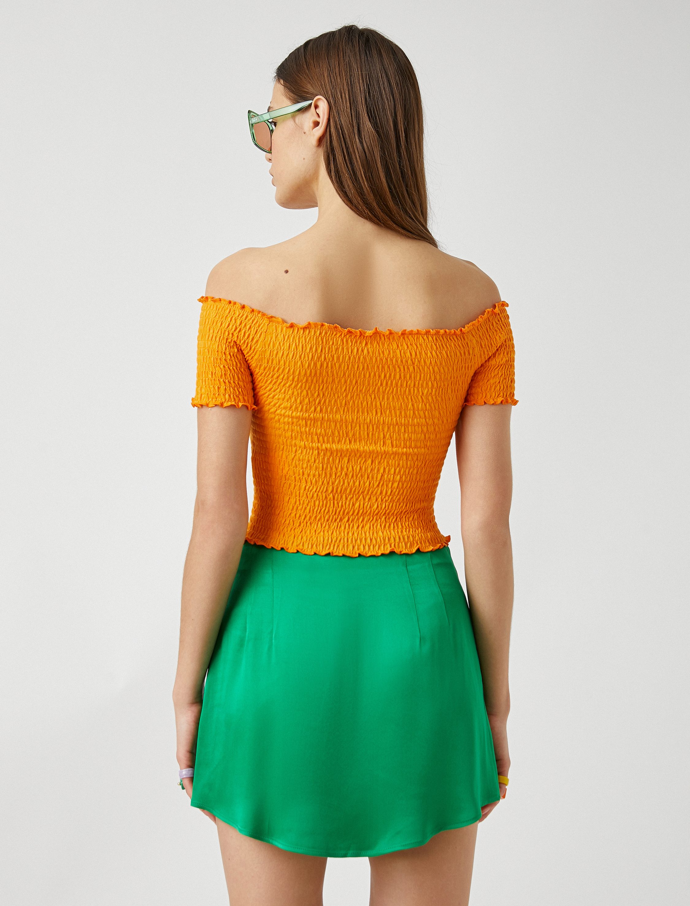   Kısa Kollu Kayık Yaka Gipeli Tişört