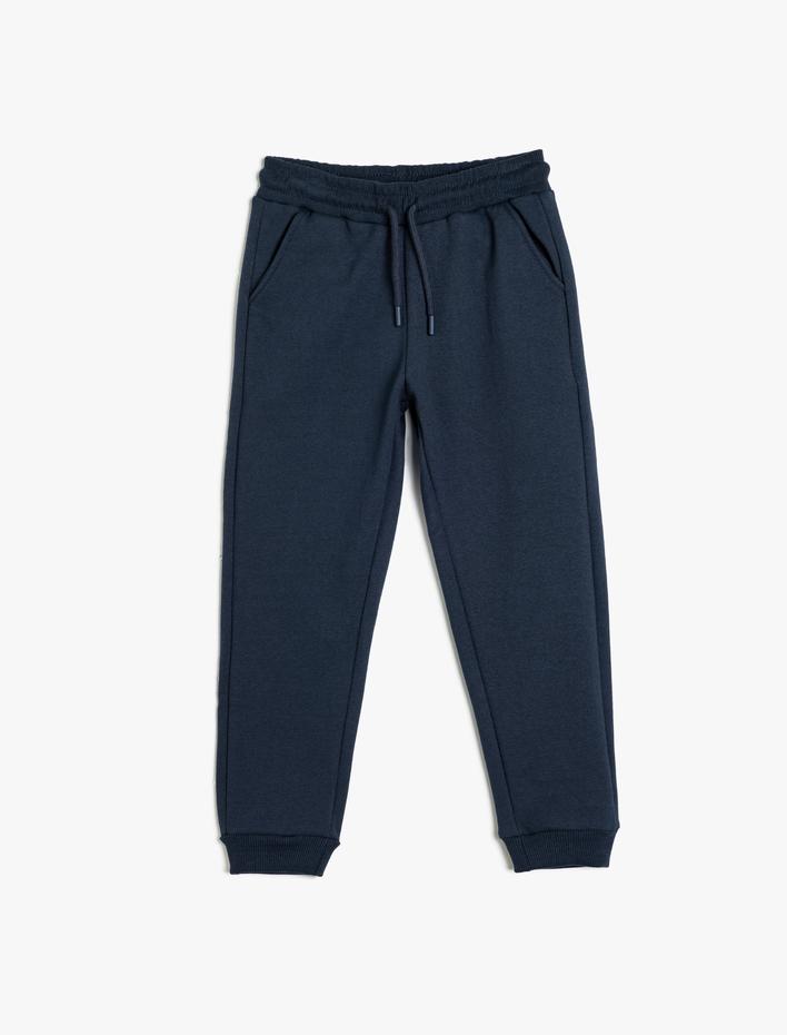 Erkek Çocuk Beli Bağlamalı Şardonlu Basic Jogger Okul Eşofman Altı