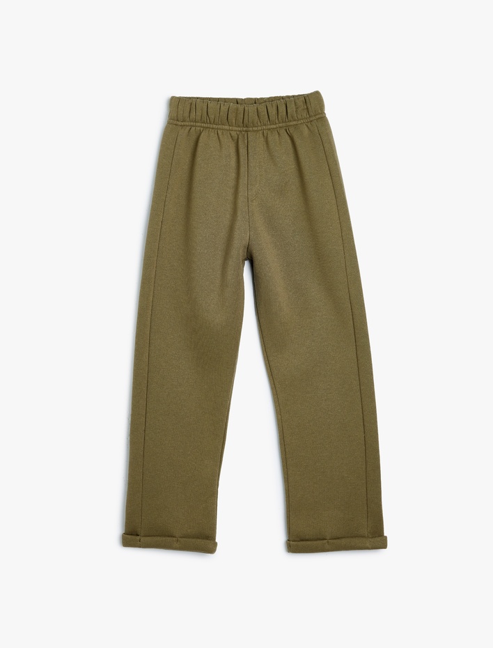 Erkek Çocuk Beli Bağlamalı Cepli Şardonlu Basic Eşofman Altı