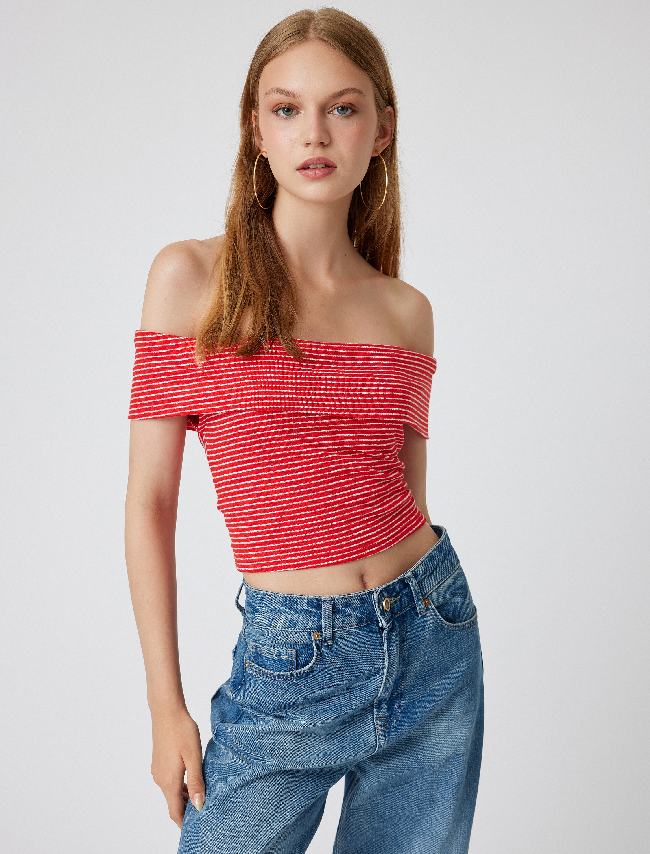   Koton X Sima Tarkan - Omzu Açık Üst Kat Detaylı Pamuklu Slim Fit