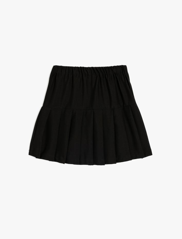 Kız Çocuk Basic Pileli Etek Beli Lastikli