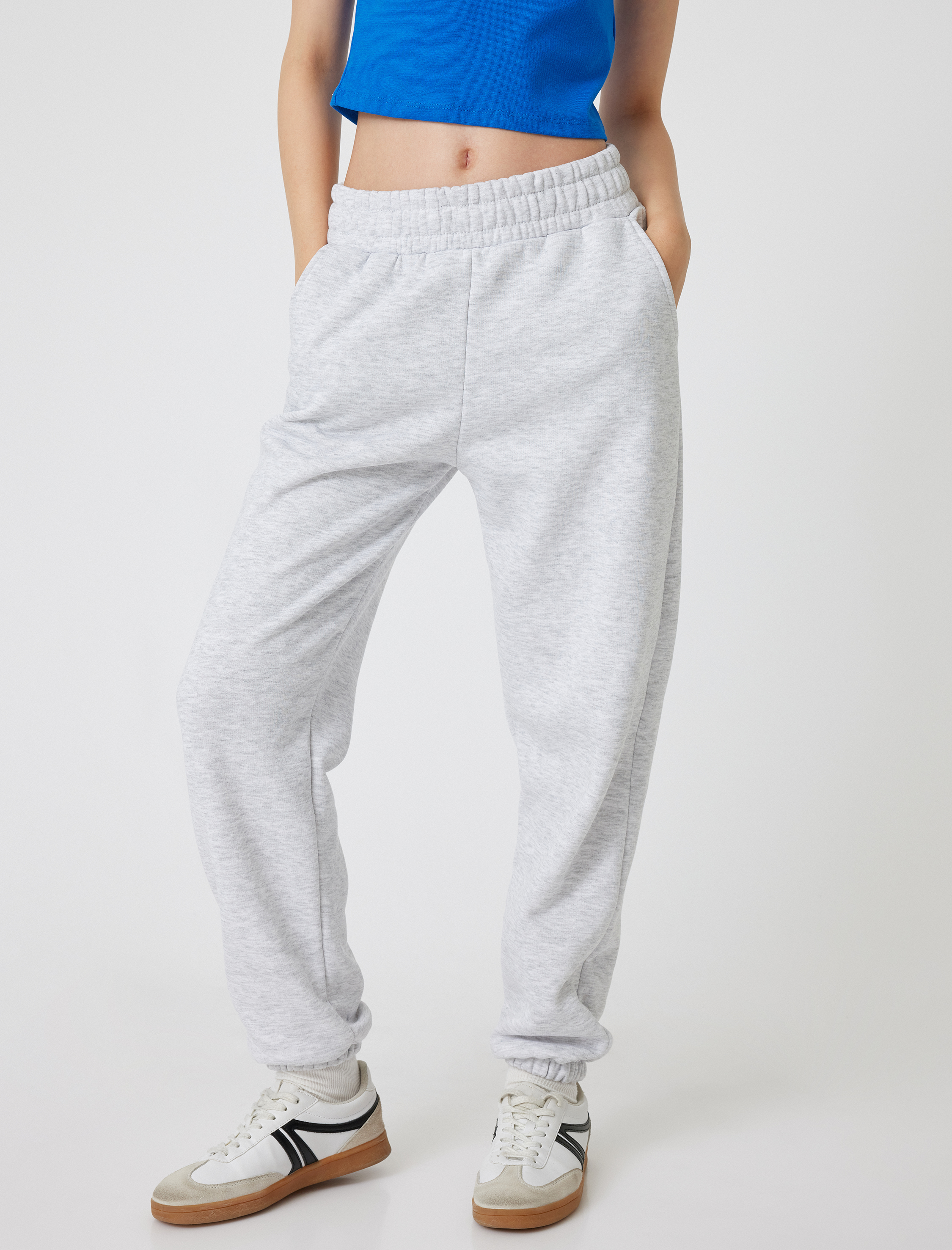   Şardonlu Jogger Eşofman Altı Beli Lastikli Cep Detaylı Rahat Kalıp