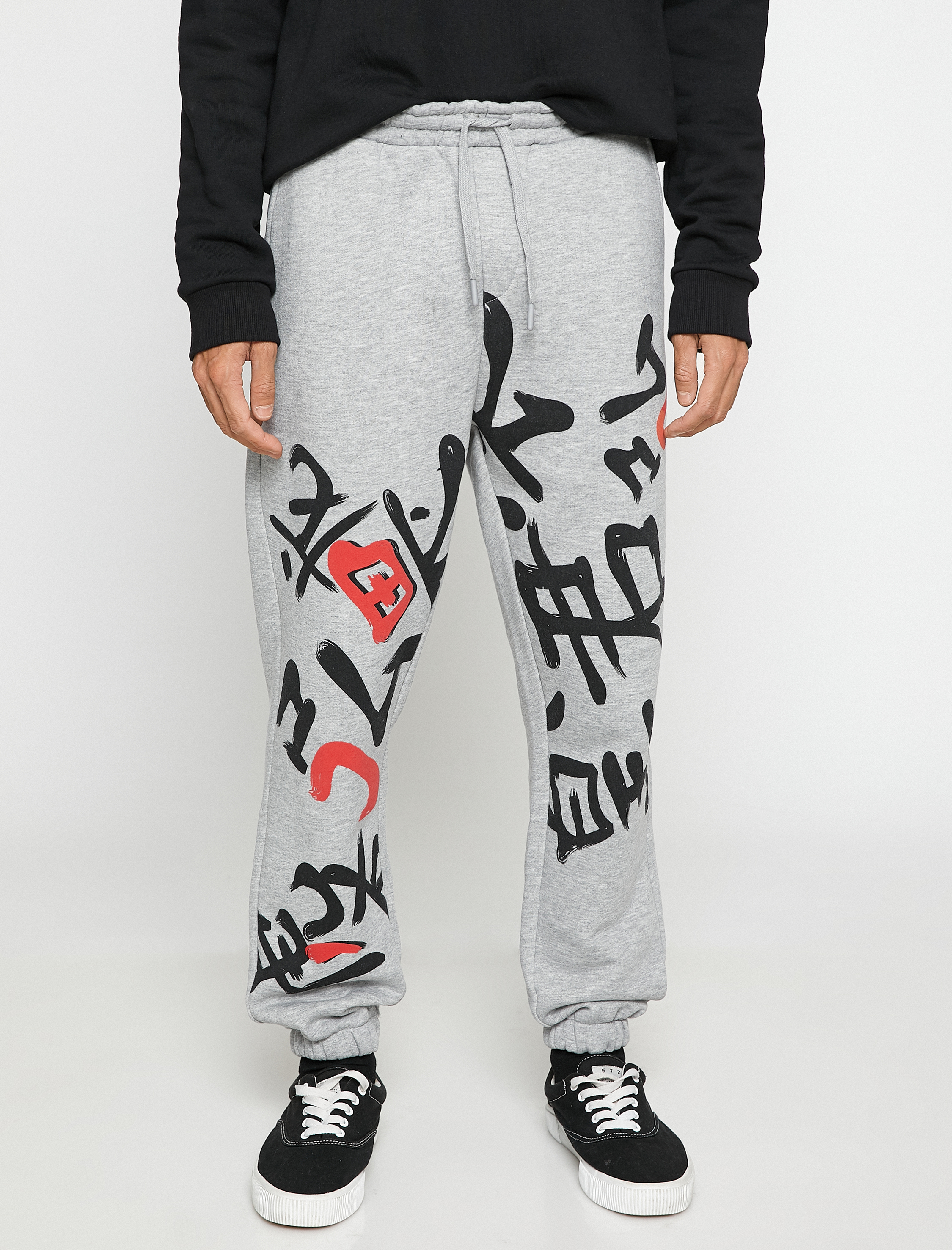   Jogger Eşofman Altı Uzakdoğu Baskılı Beli Bağcıklı Cepli