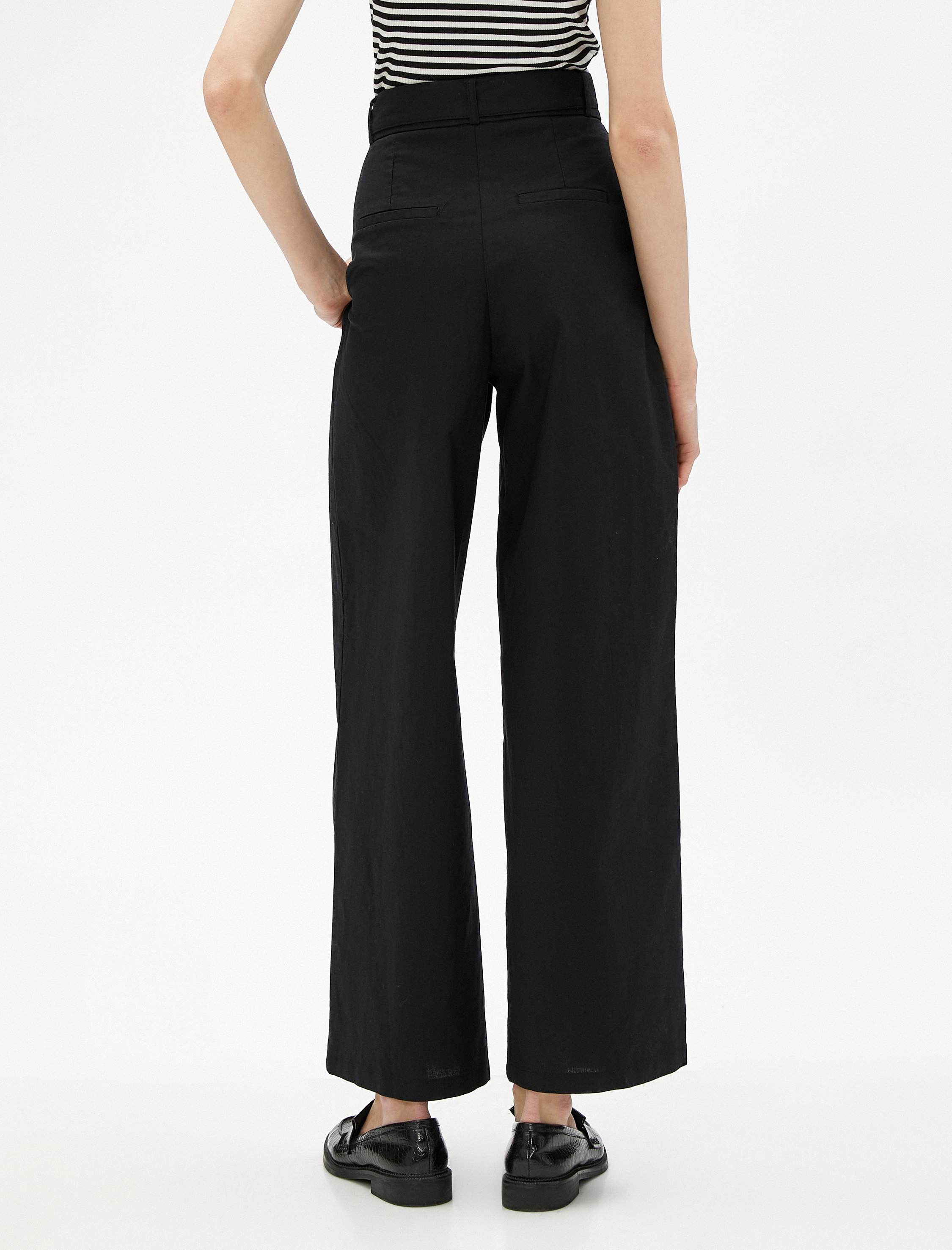   Keten Pantolon Bol Paça Crop