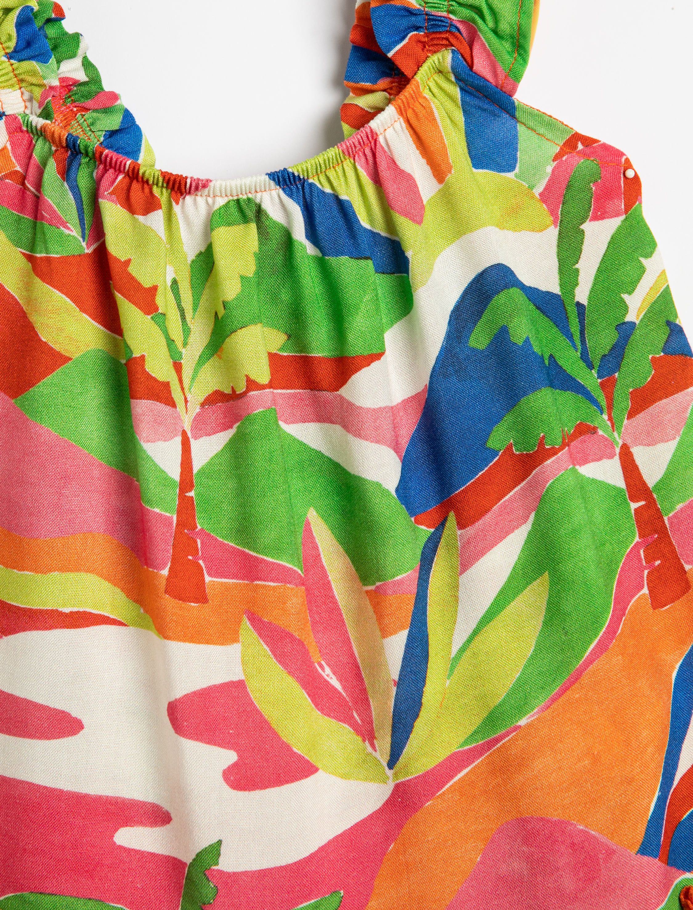  Kız Bebek Elbise Çiçekli Rahat Kesim Kolsuz Fırfırlı Viskoz