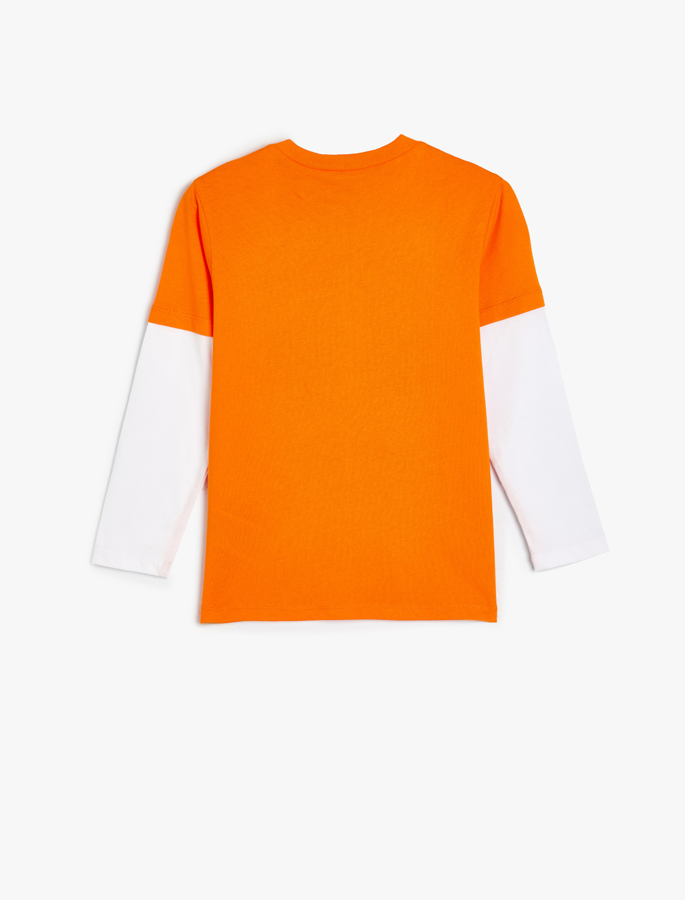  Erkek Çocuk Basketbol Temalı Baskılı Uzun Kollu Bisiklet Yaka Pamuklu Tişört