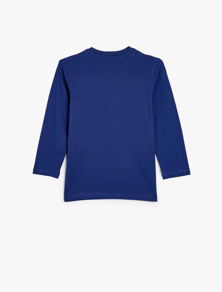 Erkek Çocuk Dinozor Baskılı Uzun Kollu Tişört