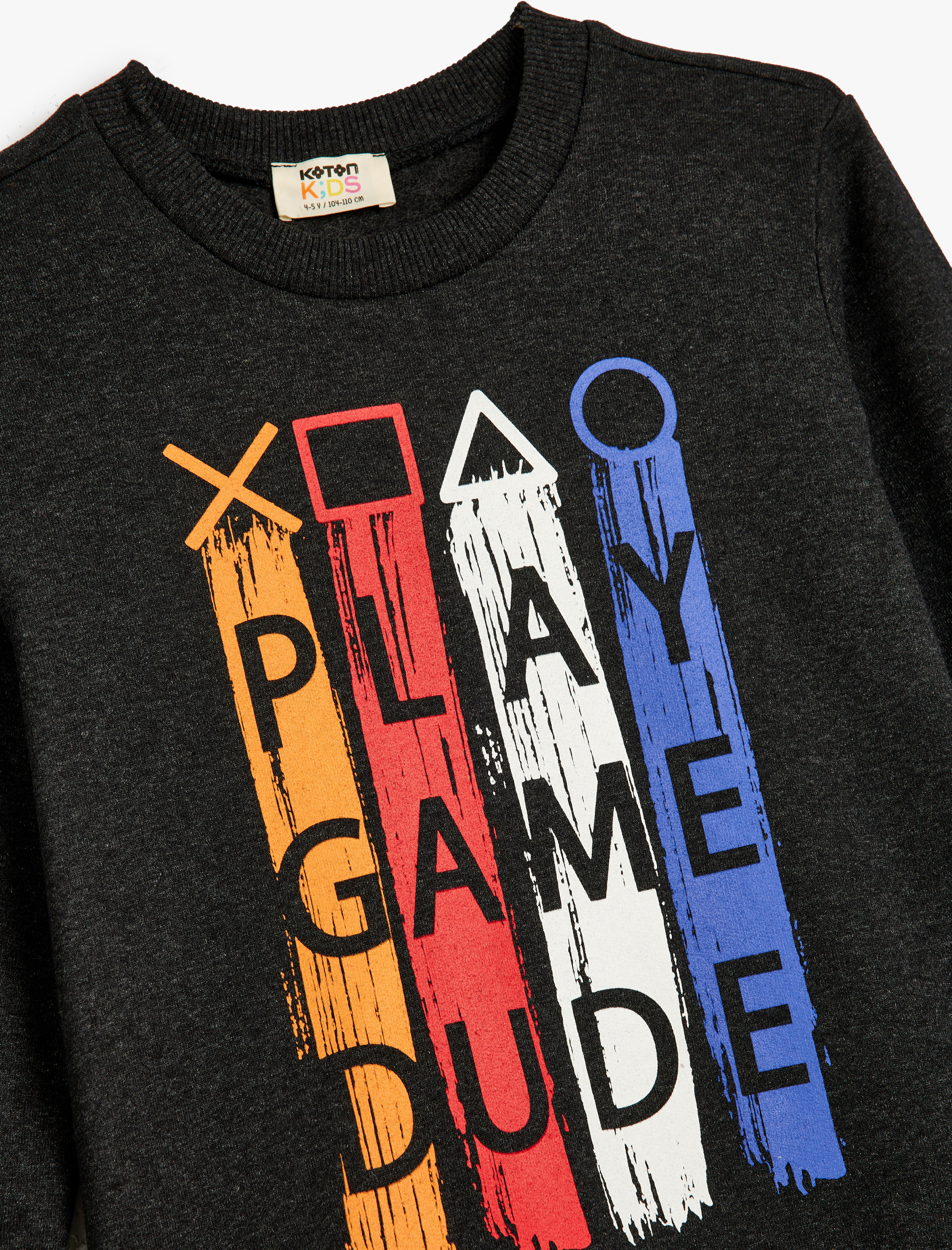  Erkek Çocuk Oyun Temalı Uzun Kollu Bisiklet Yaka Şardonlu Bisiklet Yaka Sweatshirt