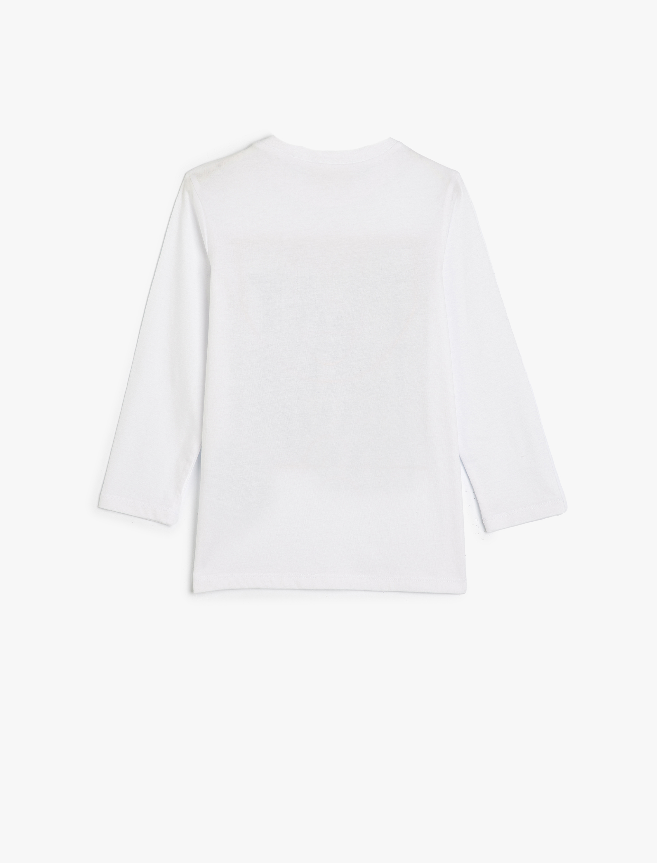  Erkek Çocuk Basketbol Temalı Baskılı Pamuklu Uzun Kollu Tişört