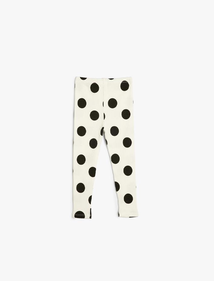 Kız Bebek Puantiyeli Tayt Beli Lastikli Kaşkorse Pamuklu