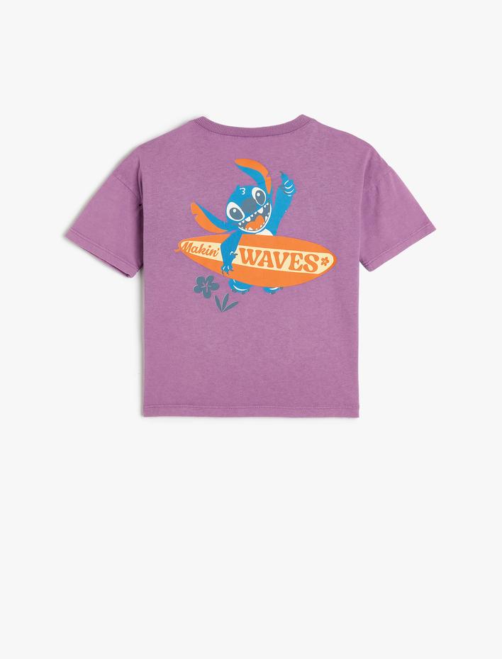 Erkek Bebek Stitch Tişört Lisanslı Kısa Kollu Bisiklet Yaka Pamuklu