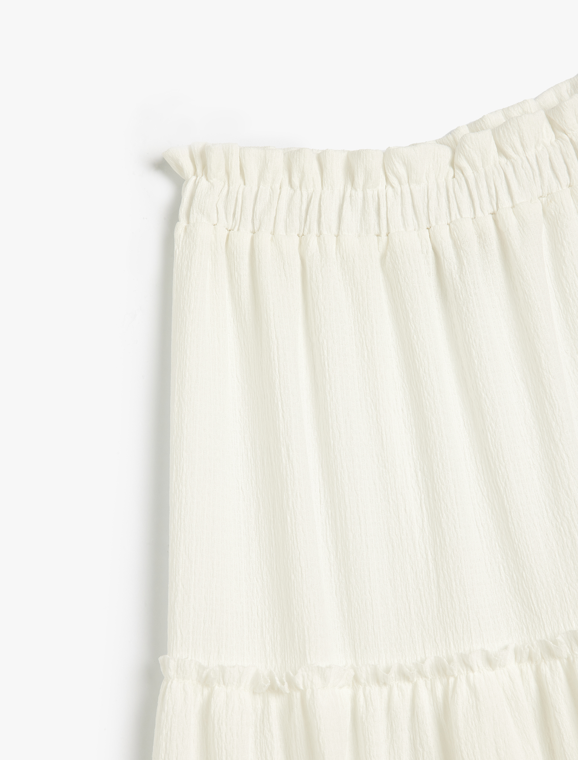 Kız Çocuk Etek Dokulu Katlı Beli Lastikli