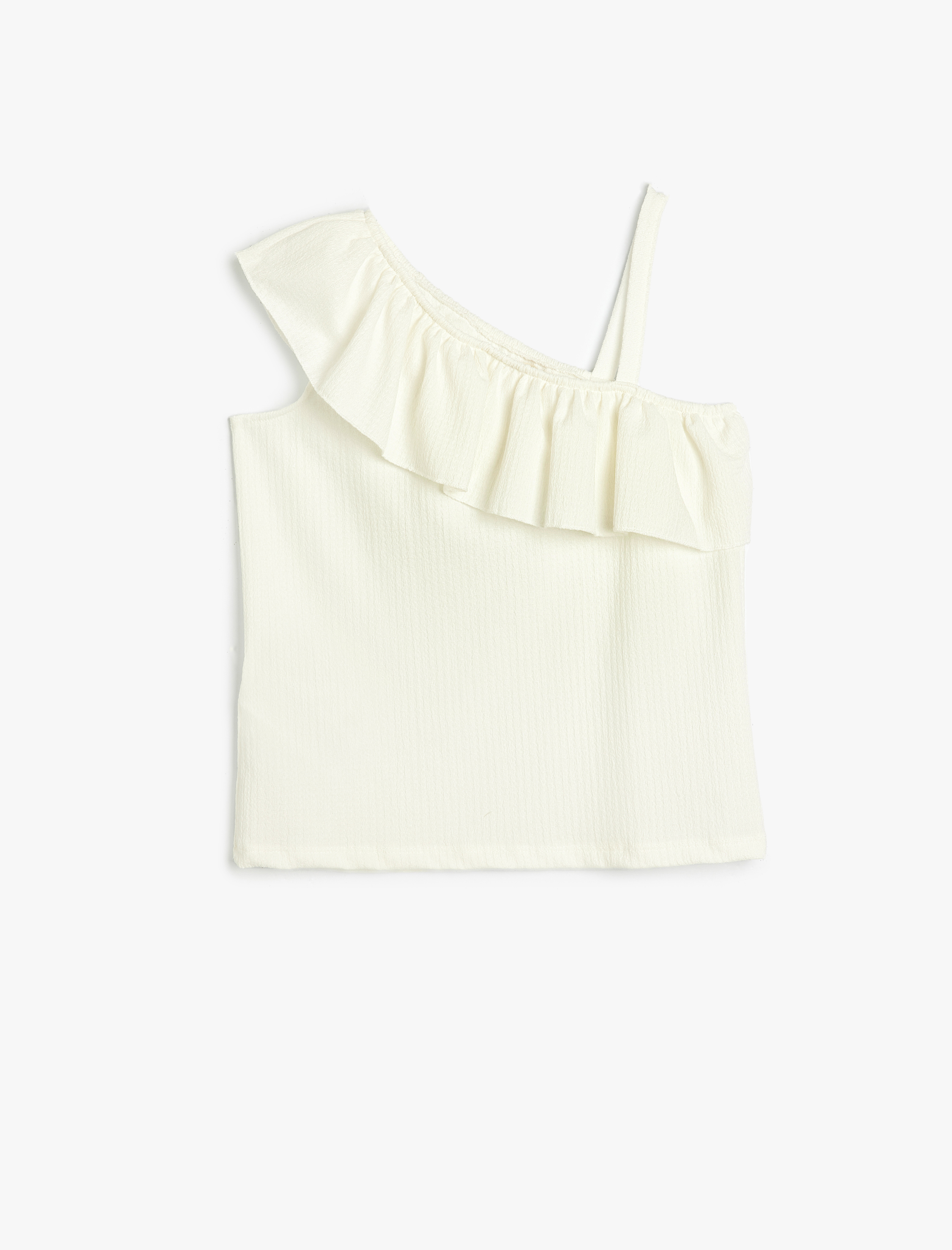  Kız Çocuk Bluz Tek Omuz Fırfır Detaylı