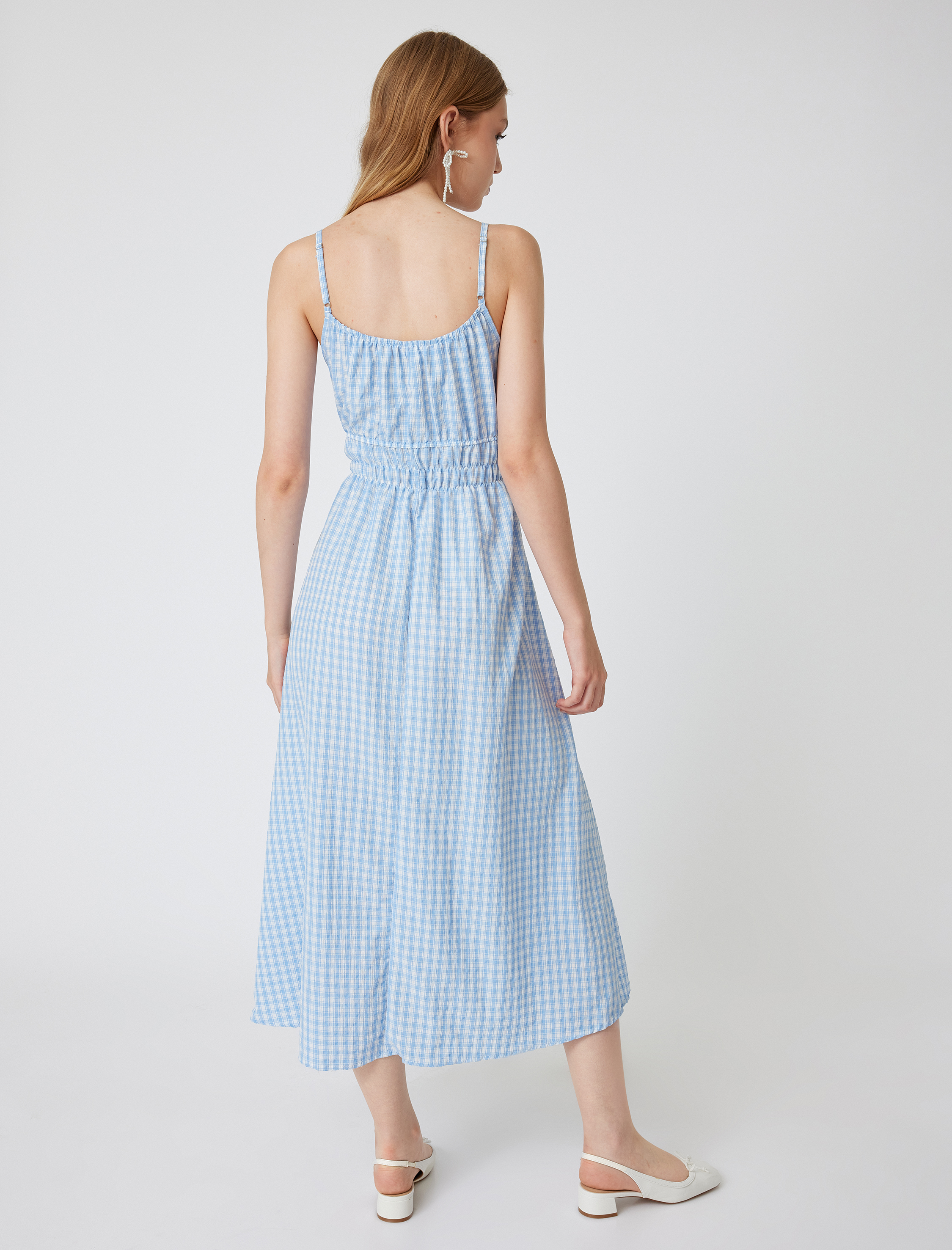 Uzun Elbise Pötikareli A Kesim İp Askılı Bağcık Detaylı Gipeli