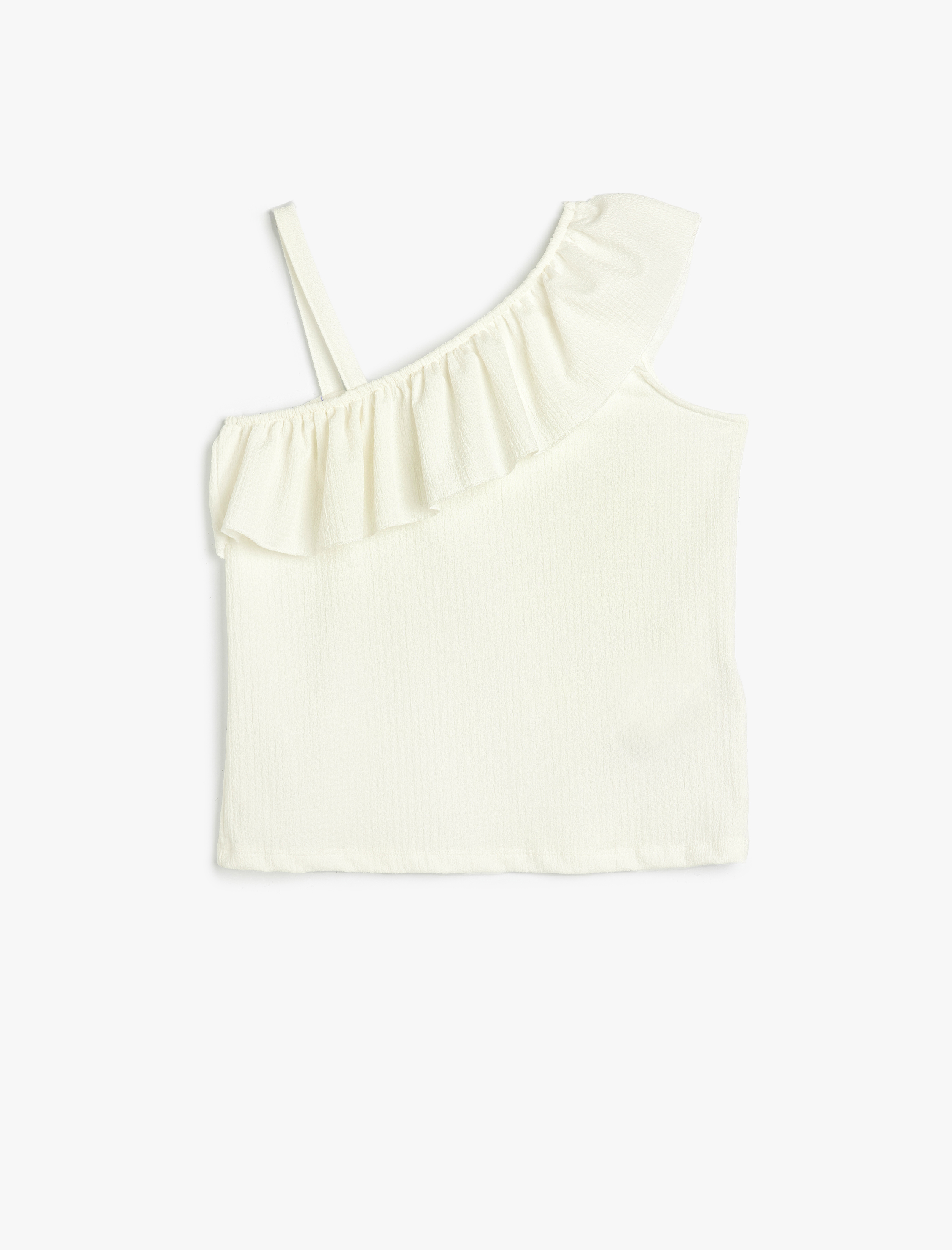  Kız Çocuk Bluz Tek Omuz Fırfır Detaylı