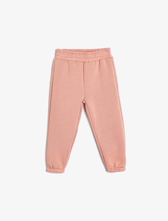 Kız Bebek Basic Jogger Eşofman Altı Beli Bağlamalı Cep Detaylı Şardonlu