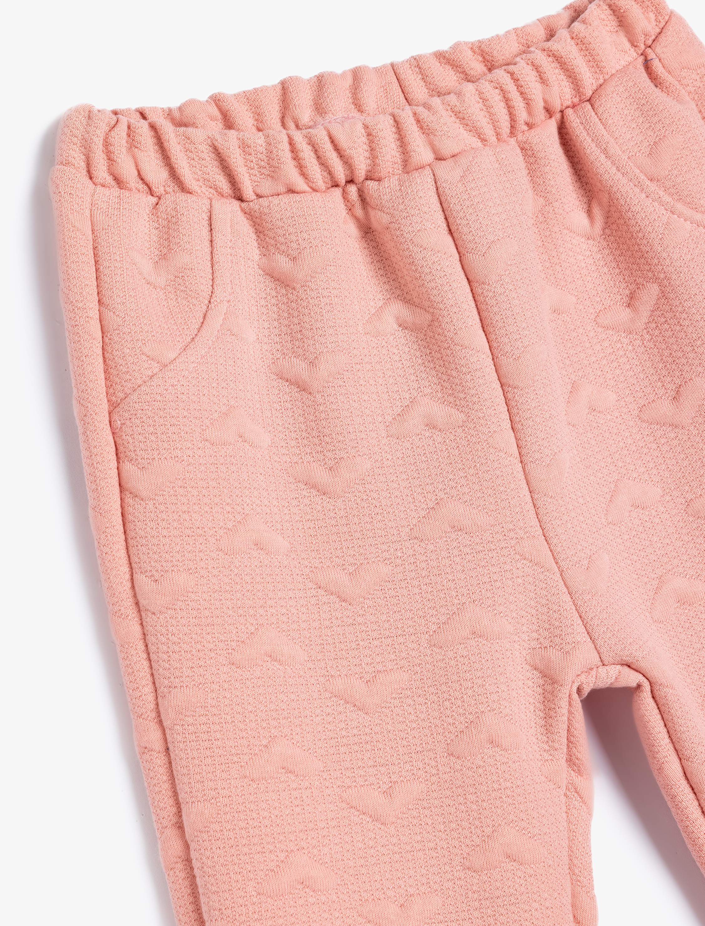  Kız Bebek Beli Lastikli Dokulu Basic Eşofman Altı