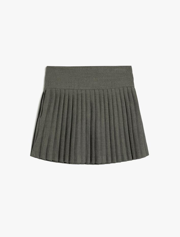 Kız Çocuk Basic Pileli Etek Beli Lastikli