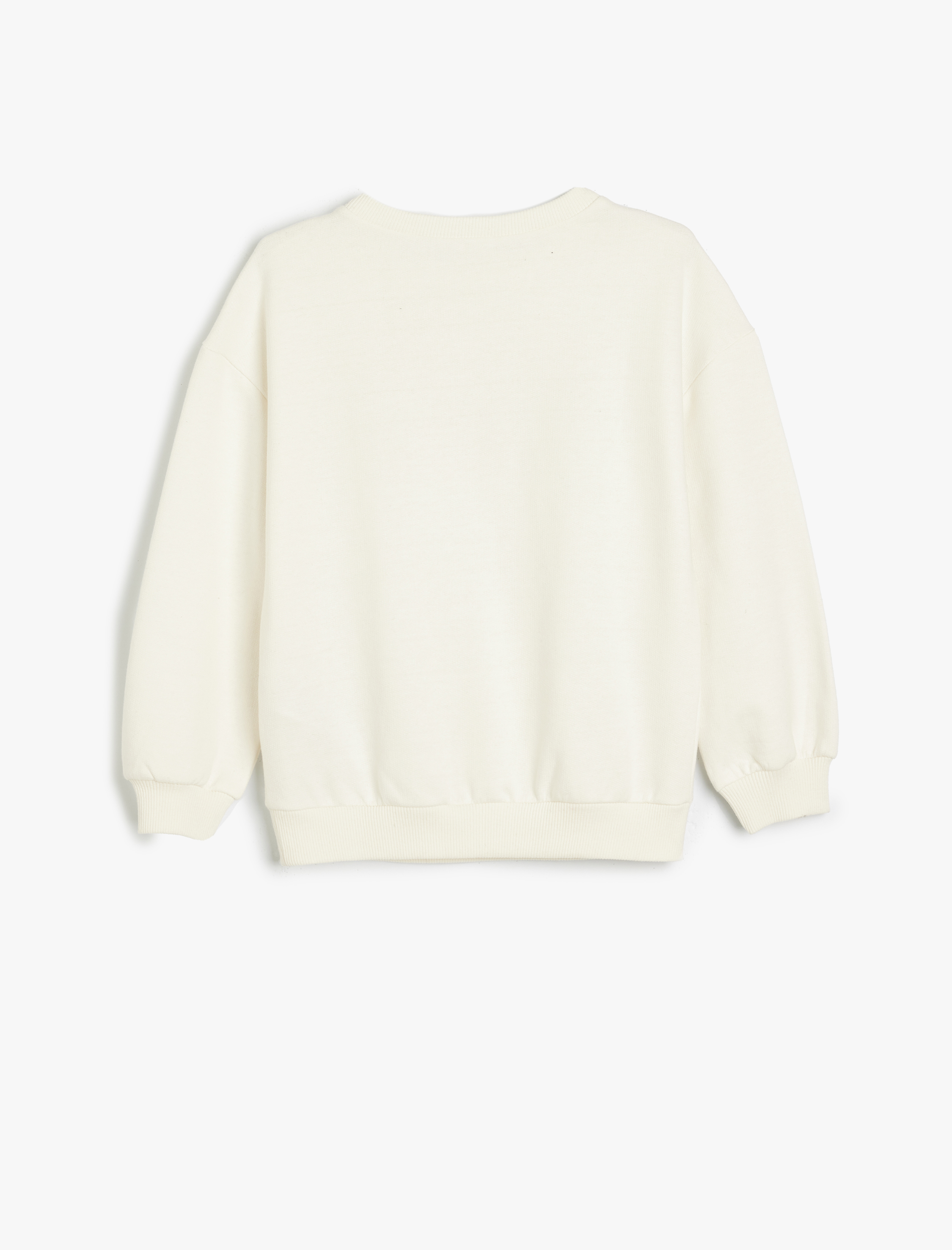  Kız Çocuk Sweatshirt Unicorn Baskılı Bisiklet Yaka Uzun Kollu Şardonlu