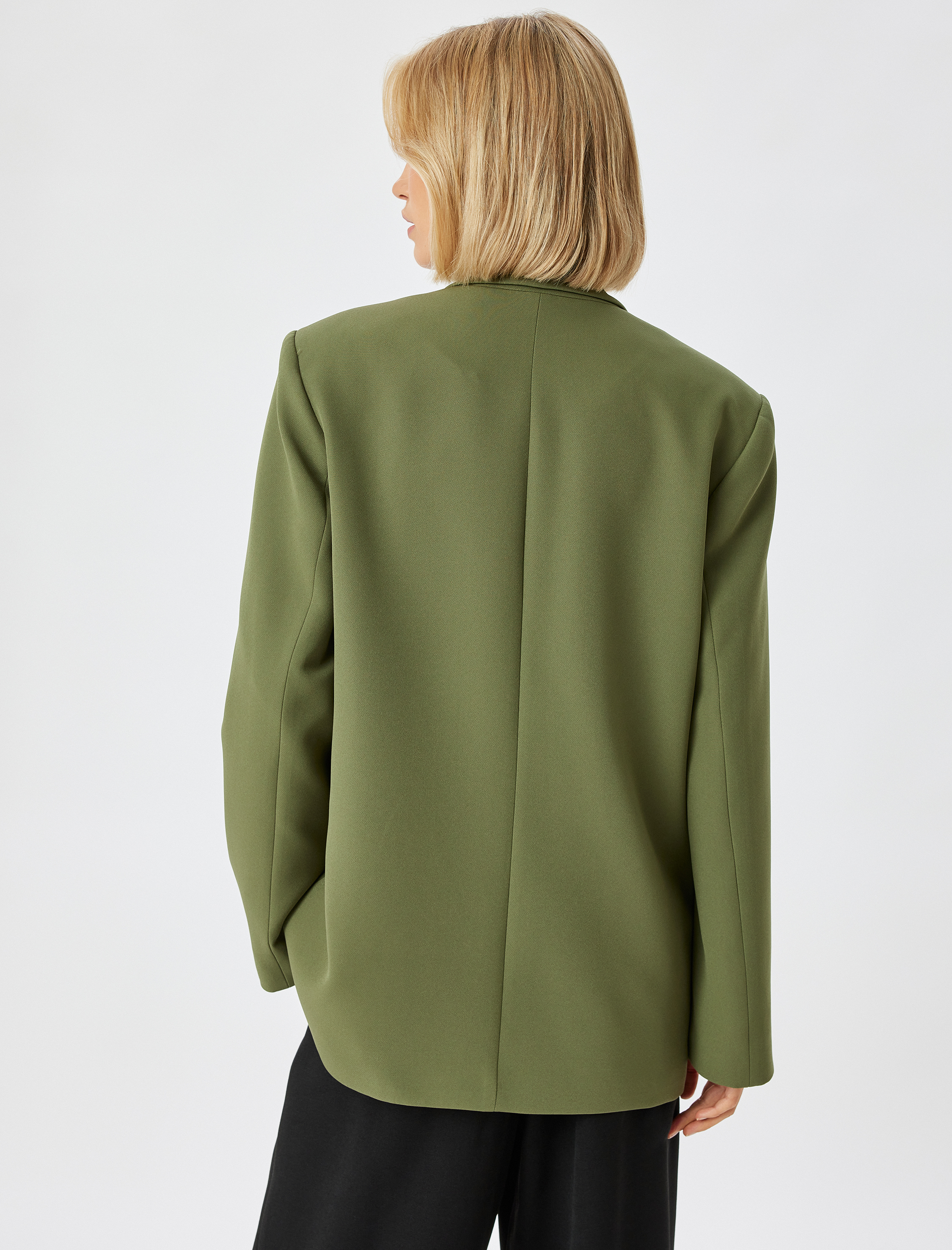   Kruvaze Oversize Blazer Ceket Düğmeli