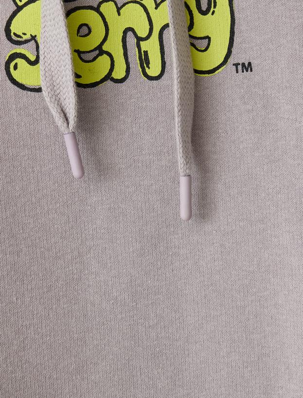 Tom ve Jerry Oversize Kapüşonlu Sweatshirt Baskılı Lisanslı_5