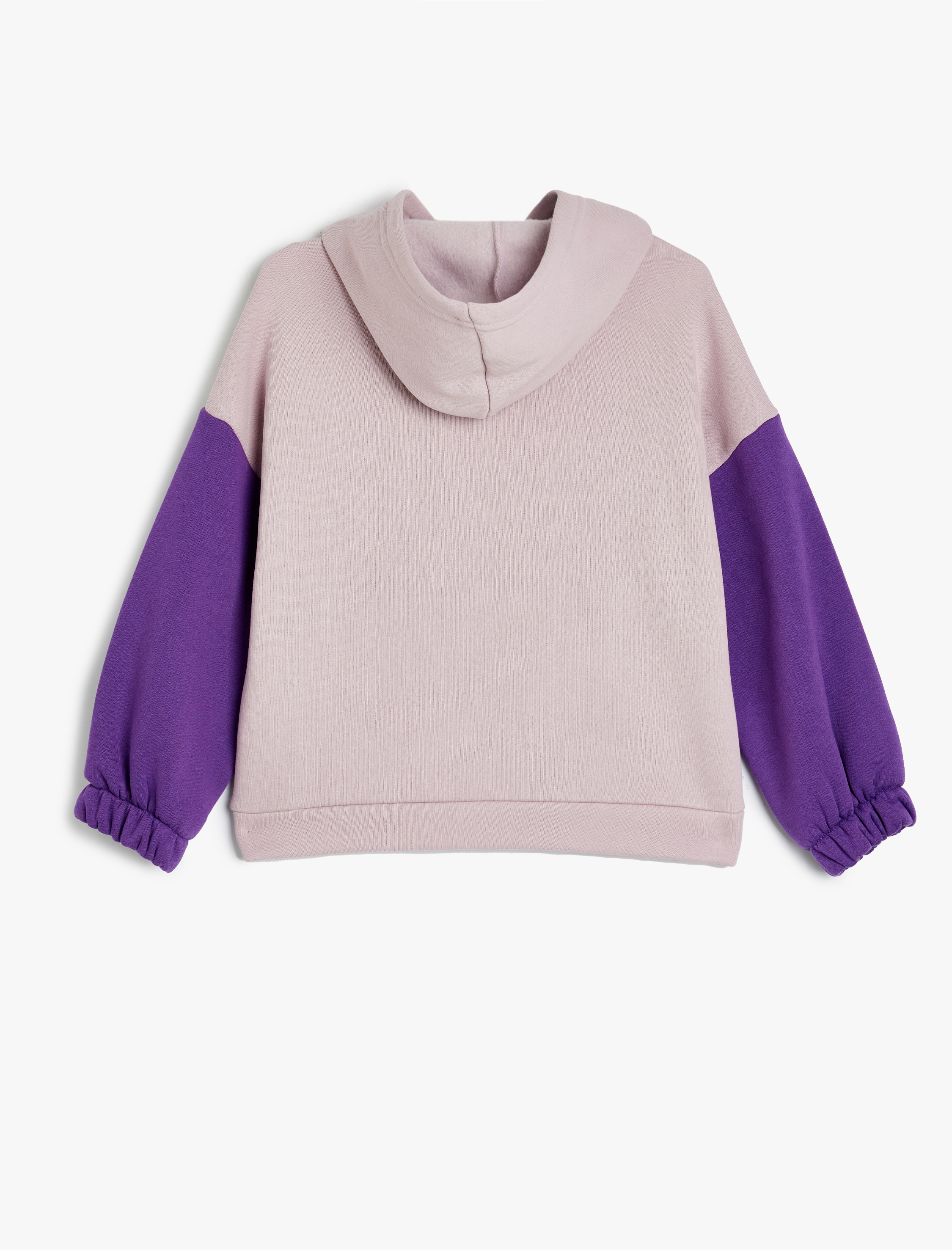  Kız Çocuk Kapşonlu Crop Sweatshirt Slogan Baskılı Uzun Kollu Pamuklu Şardonlu