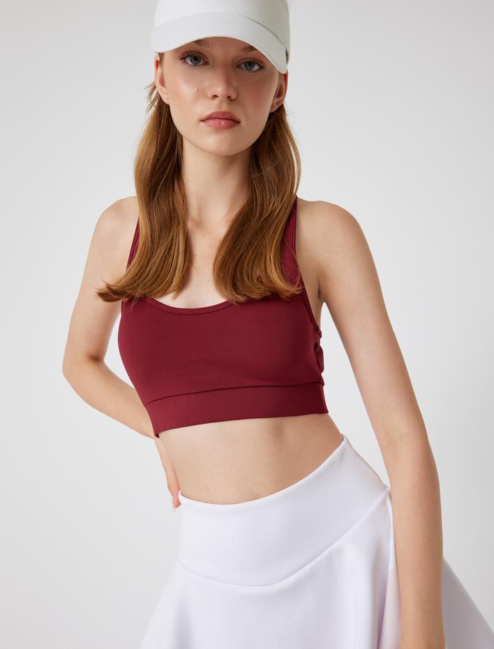  U Yaka Slim Fit Kaplı Sporcu Sütyeni
