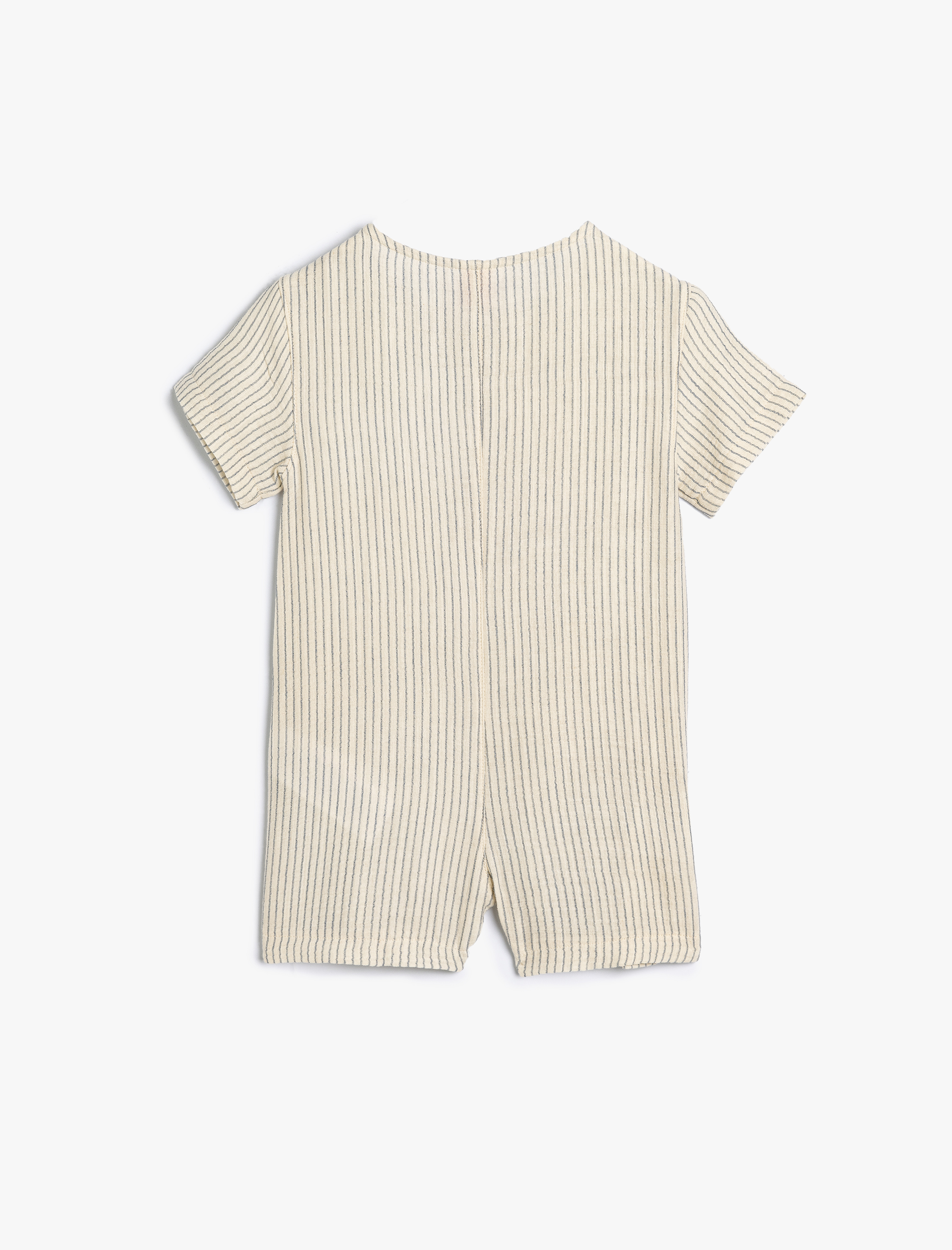  Erkek Bebek Tulum Bisiklet Yaka Kısa Kollu Pamuklu Düğme Detaylı