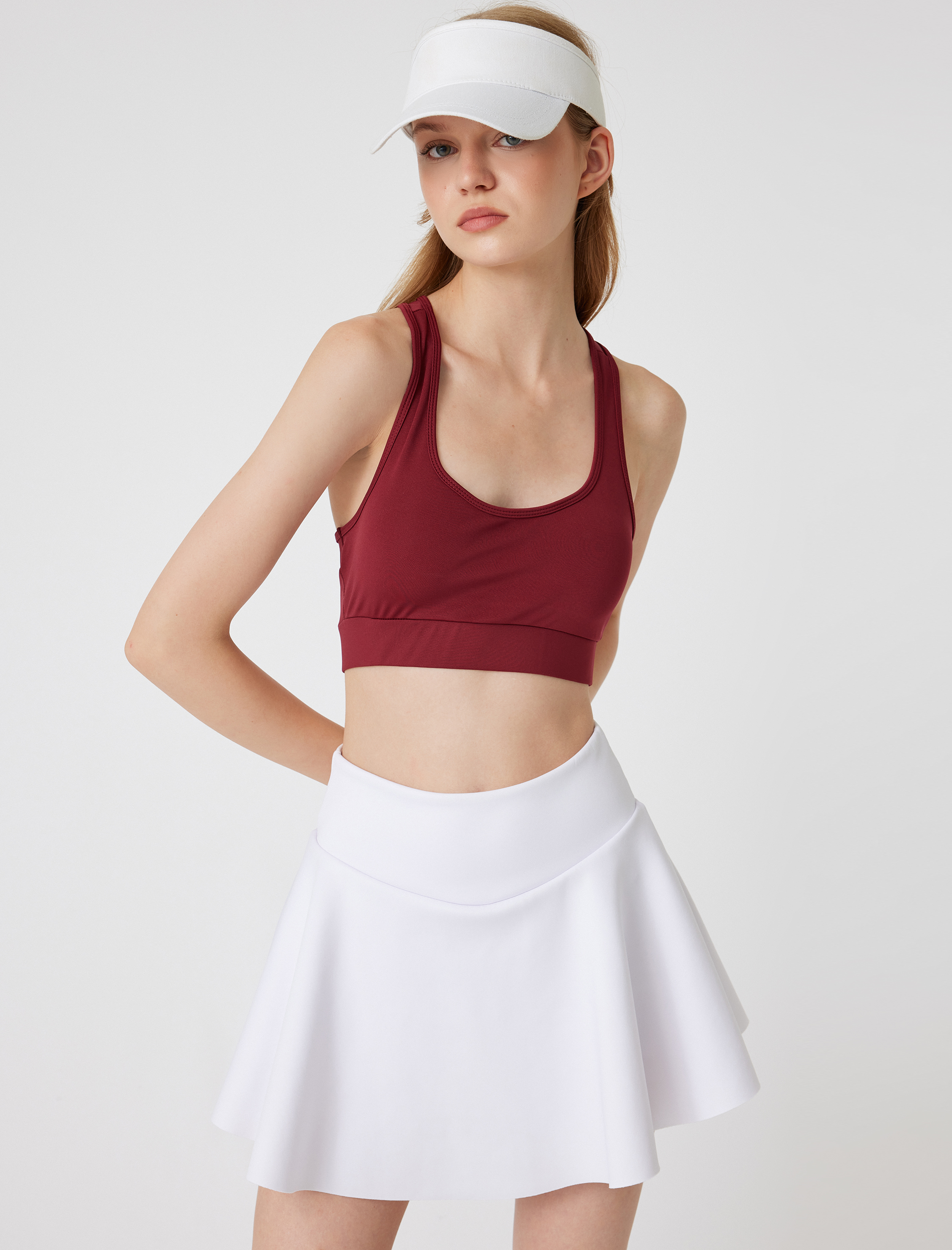   U Yaka Slim Fit Kaplı Sporcu Sütyeni