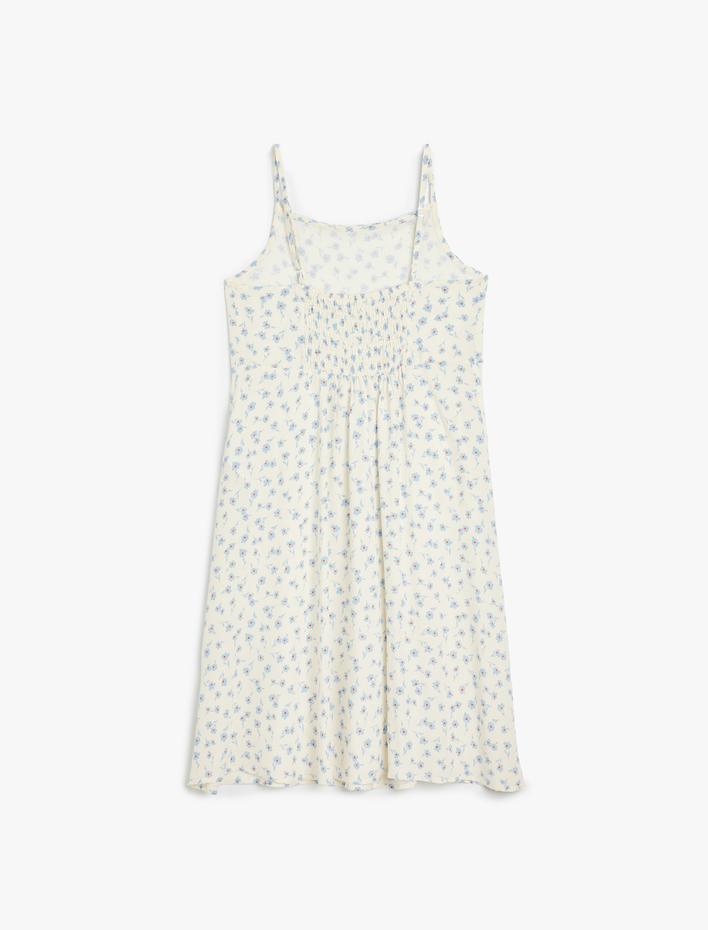 Kız Çocuk Elbise İnce Askılı Çiçek Desenli