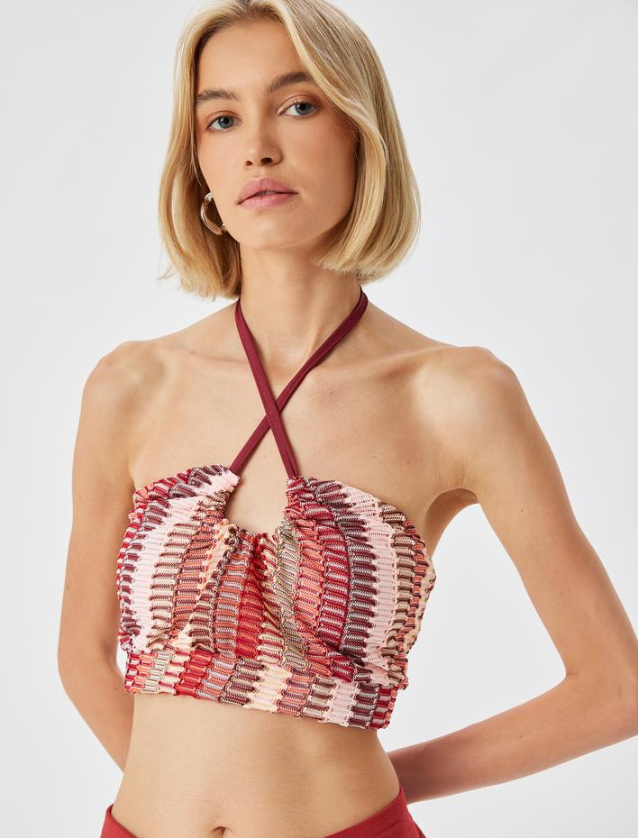  Kroşe Büstiyer Boyundan Bağlamalı