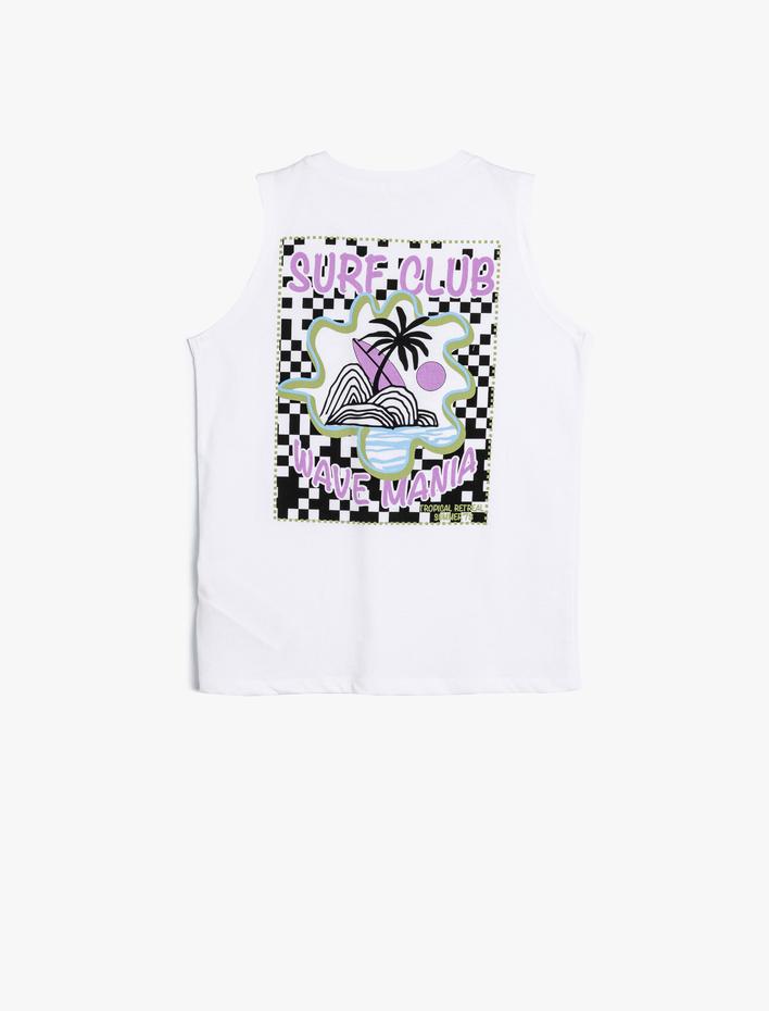 Erkek Çocuk Atlet Kolsuz Bisiklet Yaka Palmiye Baskılı