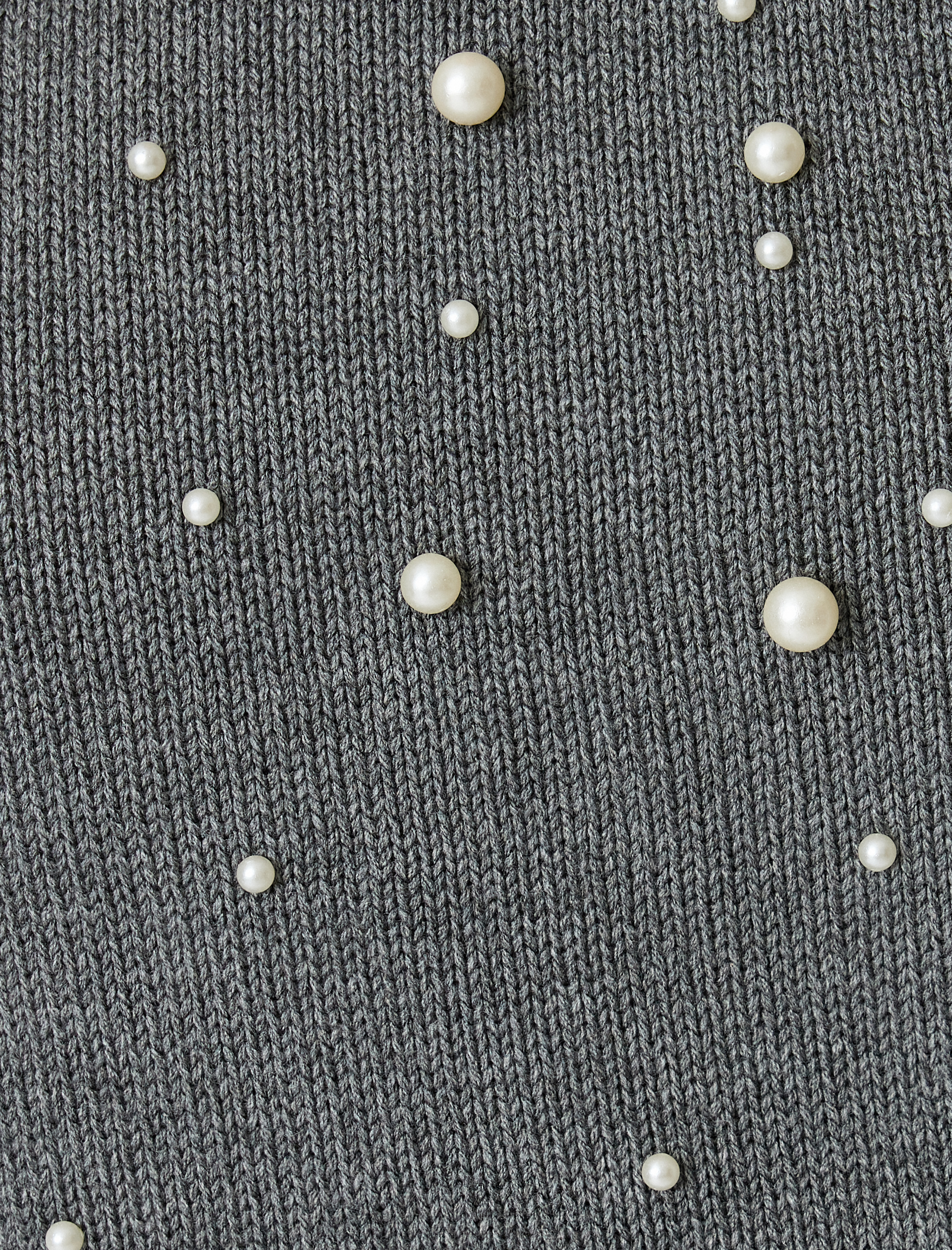   Fiyonklu Kazak İnci Detaylı Kısa Kollu Bisiklet Yaka