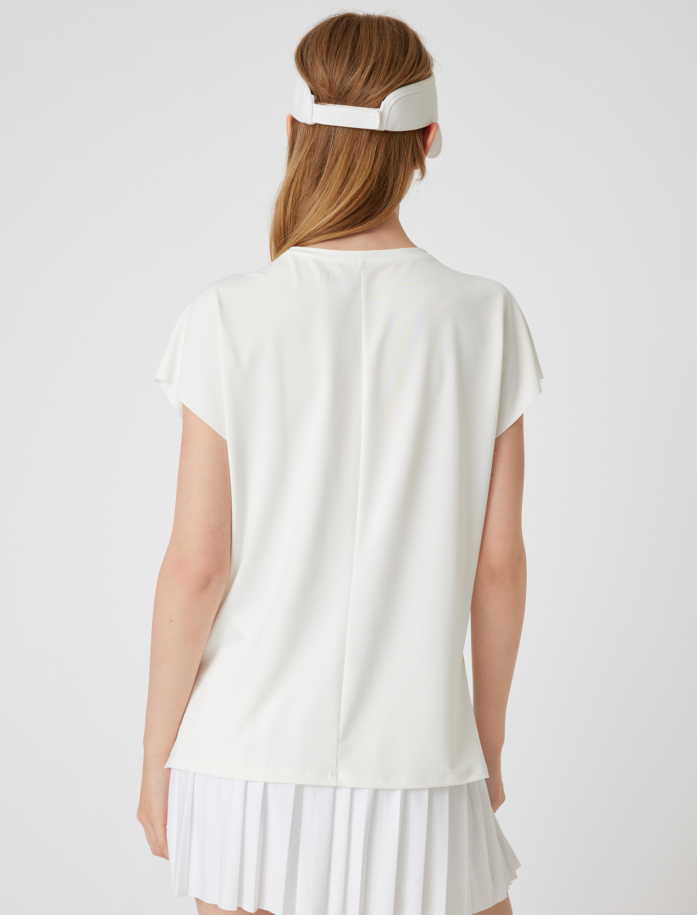   Oversize Spor Tişört Basic Bisiklet Yaka Kısa Kollu