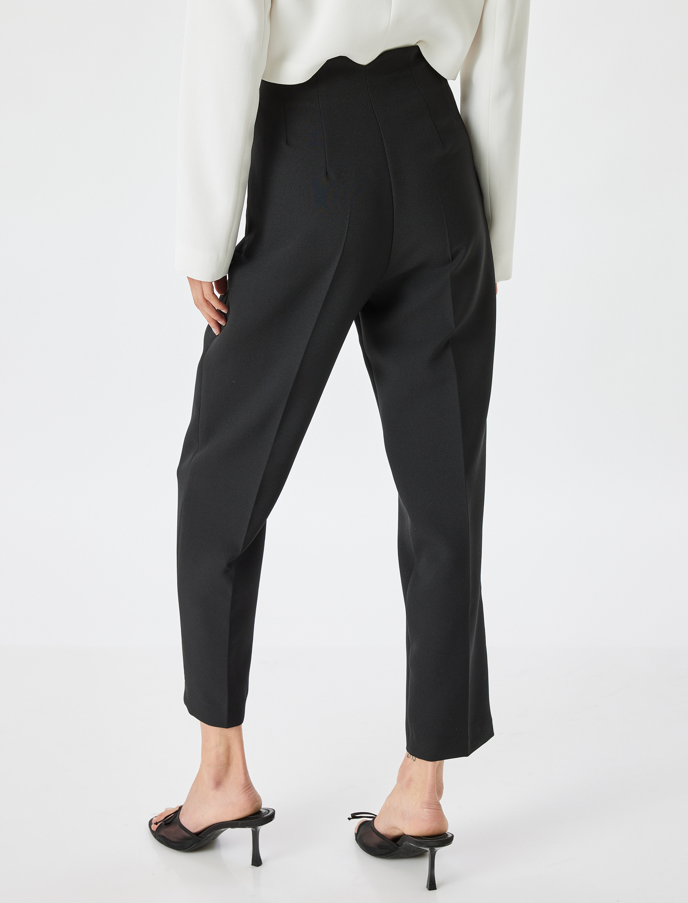   Yüksek Bel Cepli Slim Fit Cigarette Pantolon