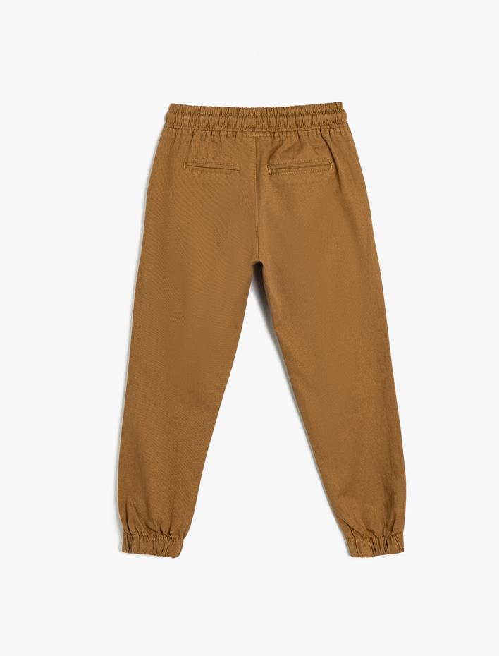 Erkek Çocuk Jogger Okul Pantolonu Beli Bağlamalı Pamuklu Cepli