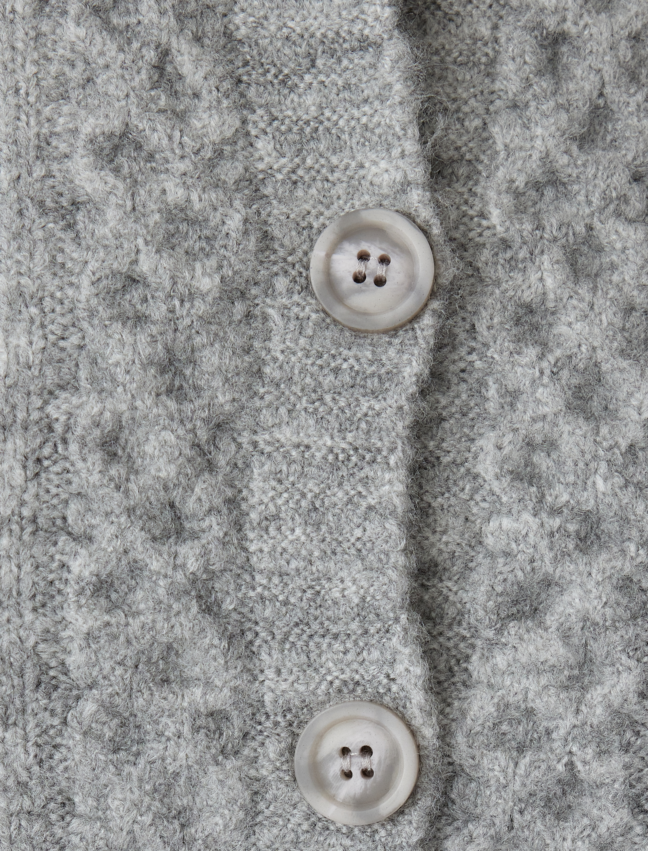   Triko Bebe Yaka Düğmeli Dokulu Uzun Kollu Hırka